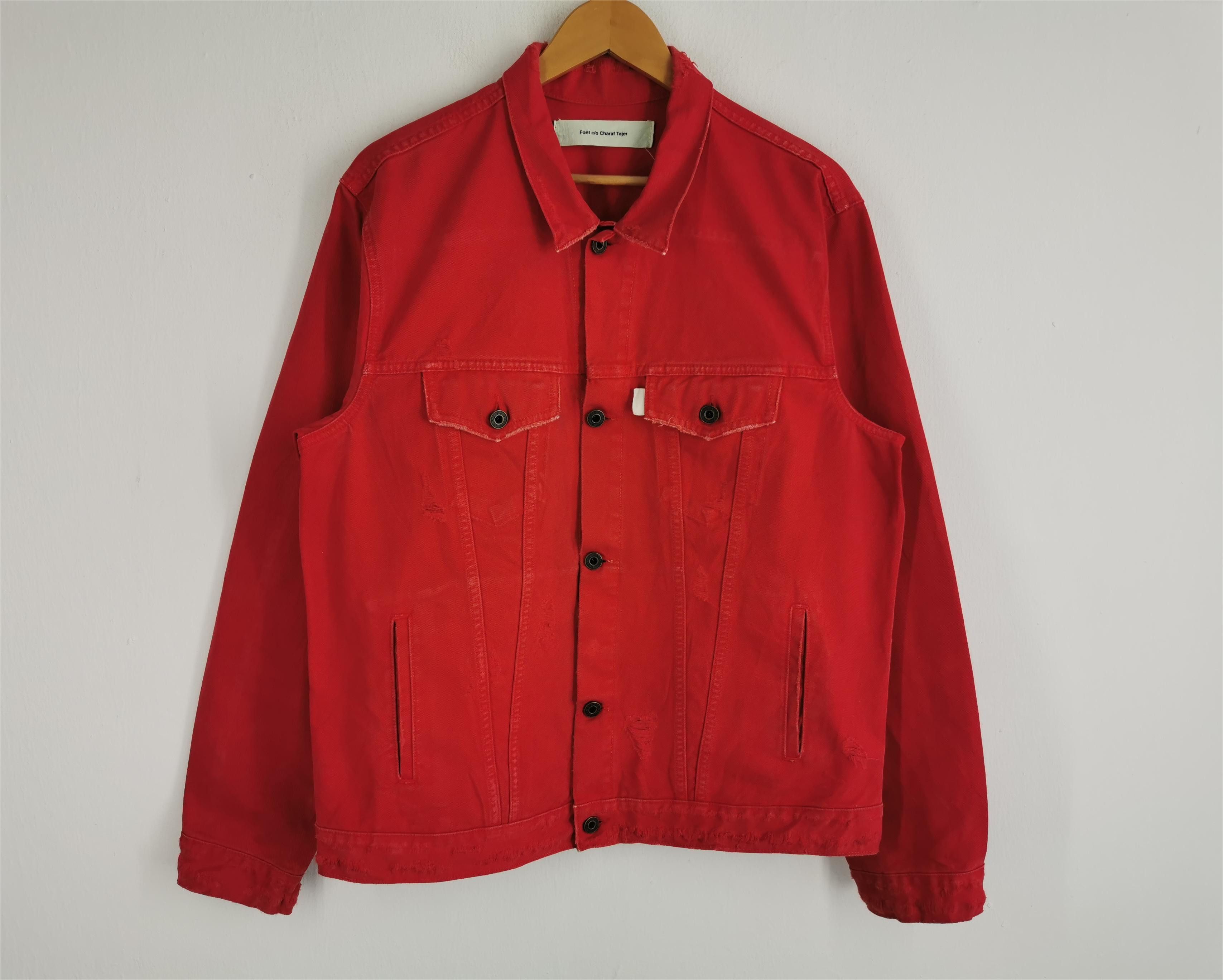 Off-White Off White X Virgil Asloh "The End 2017" Red Denim Jacket Size US M / EU 48-50 / 2 - 1 Thumbnail