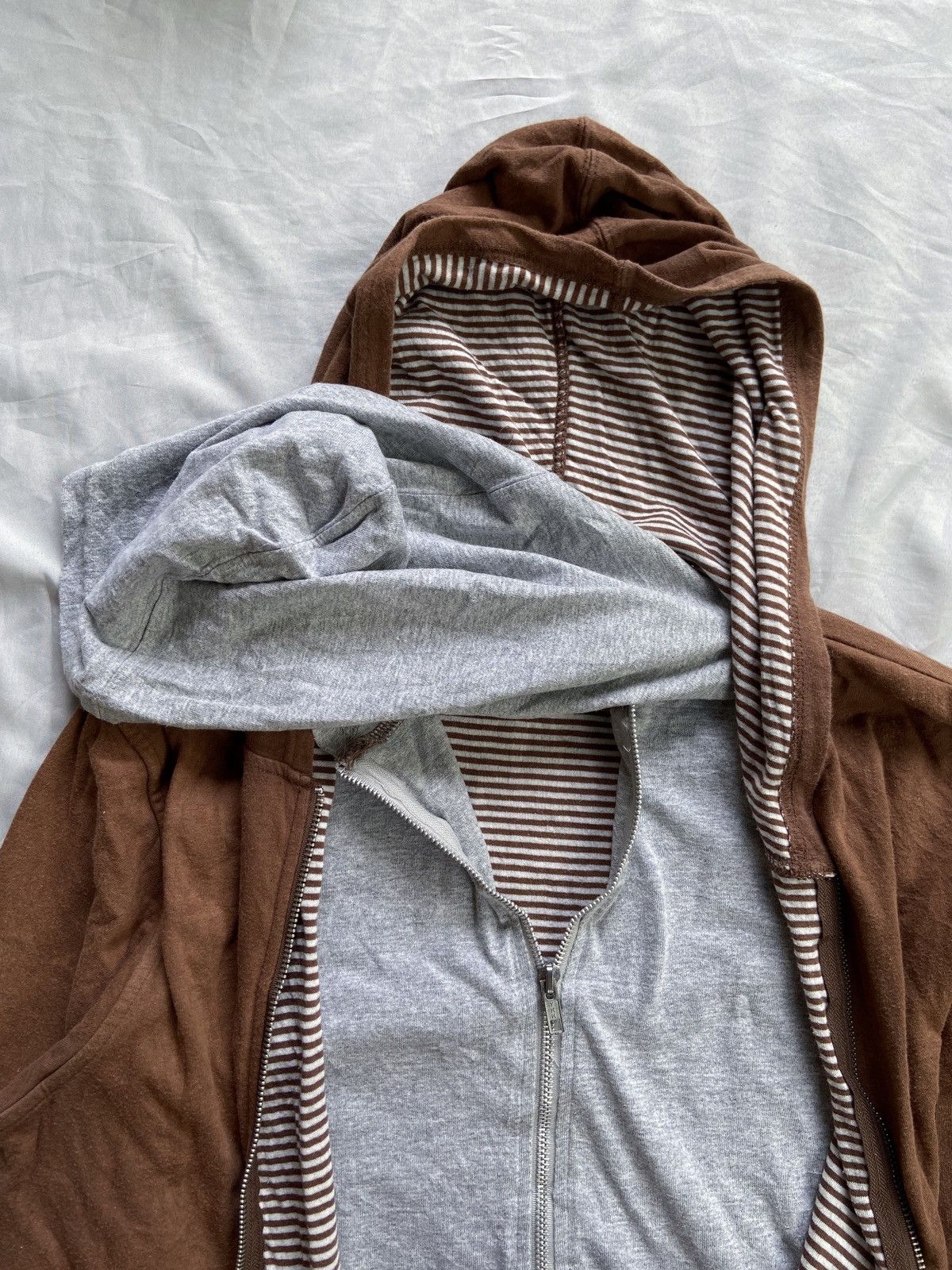 Japanese Brand JAPANESE DOUBLE LAYER ZIP HOODIE yohji yamamoto style Size US L / EU 52-54 / 3 - 8 Thumbnail
