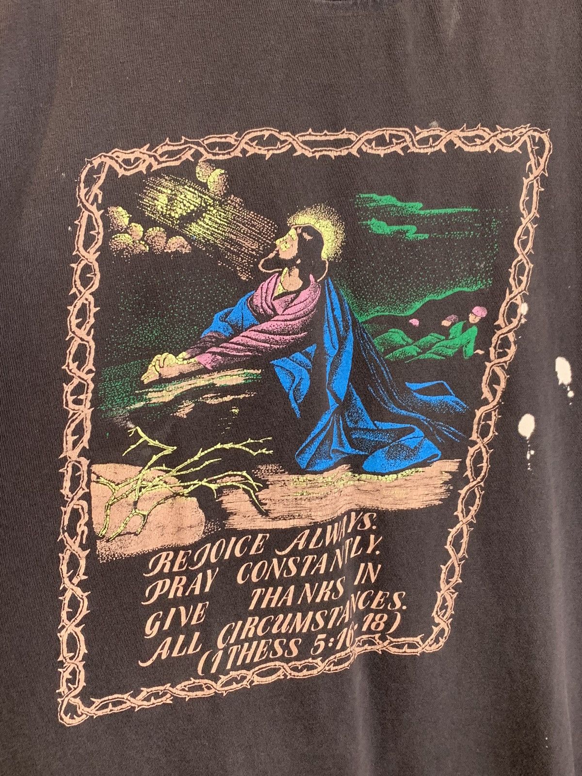 Vintage *RARE* Vintage 80’s Jesus Christ Rejoice Single Stitch Shirt Size US XL / EU 56 / 4 - 2 Thumbnail