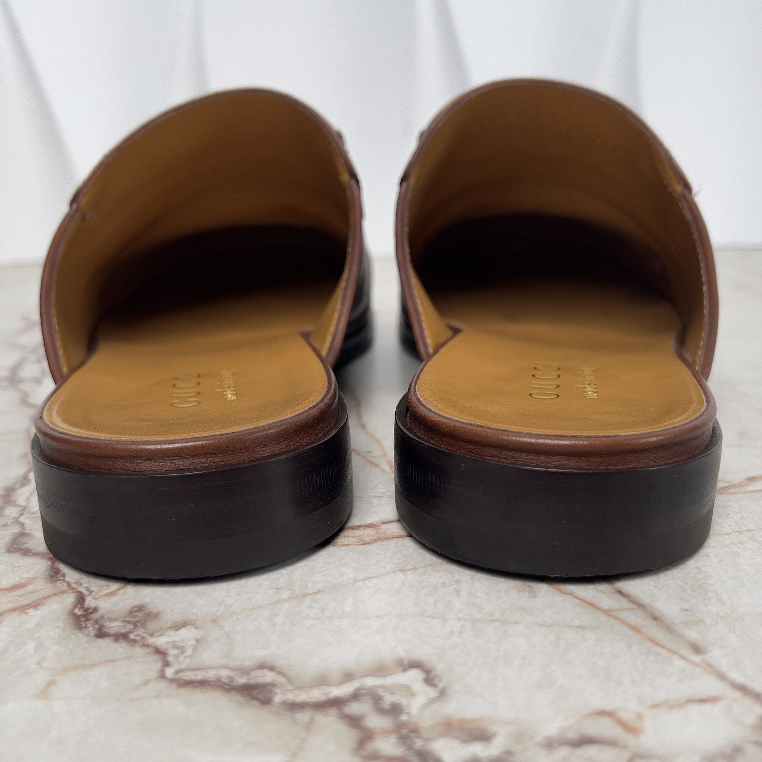 Gucci River Horsebit Sabot Clogs Mules Slippers Brown Leather Size US 8.5 / EU 41-42 - 8 Thumbnail