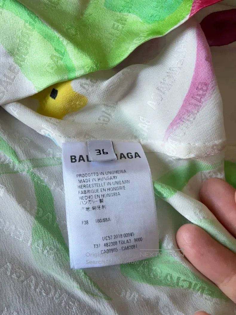 Balenciaga Balenciaga Logo Printed Silk Shirt Size XS / US 0-2 / IT 36-38 - 3 Thumbnail