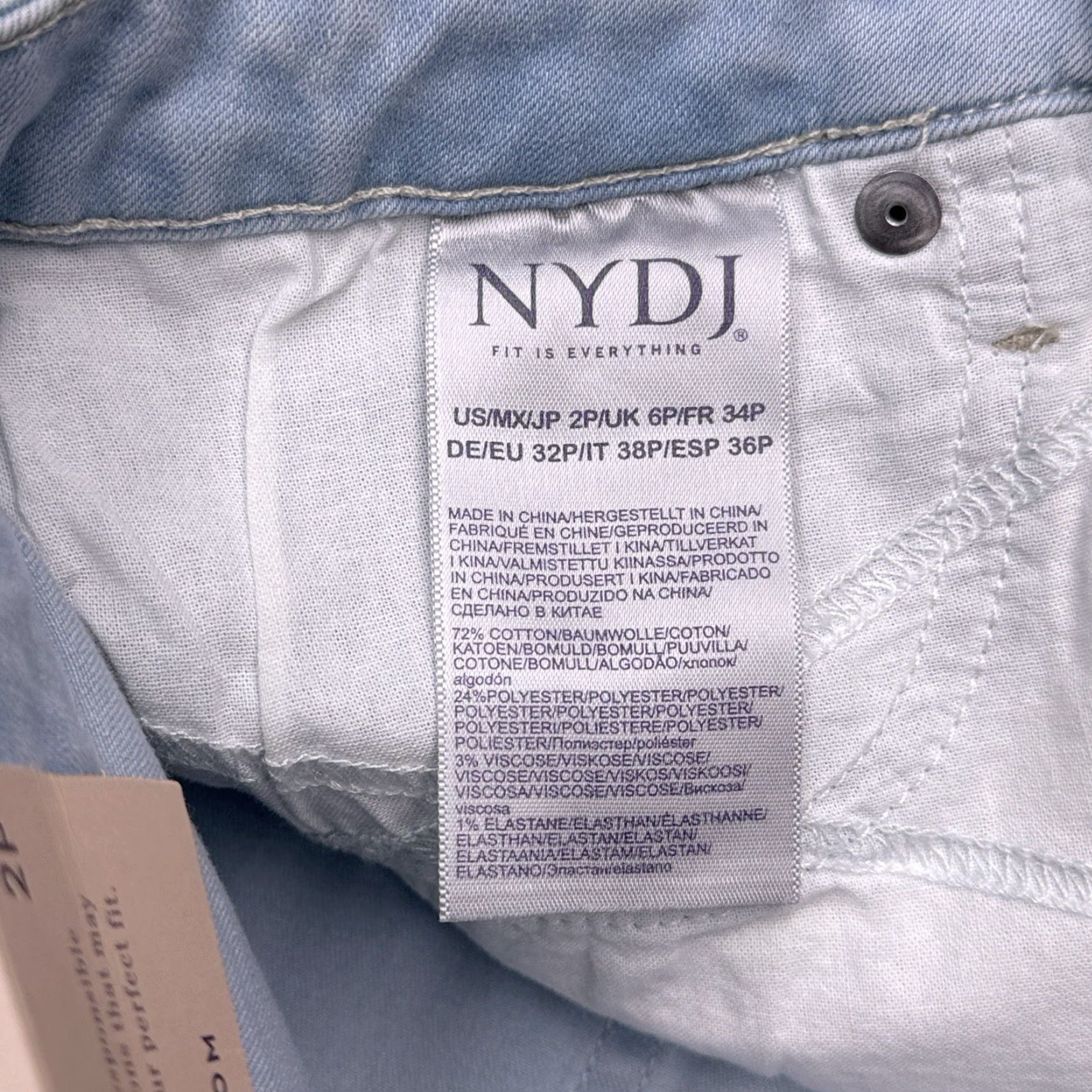 NYDJ NYDJ Chloe Capri Jeans Womens 2P Petite Blue Cuffed Stretch New Denim 5-Pocket Jeans Womens Petite Size 26" / US 2 / IT 38 - 6 Thumbnail