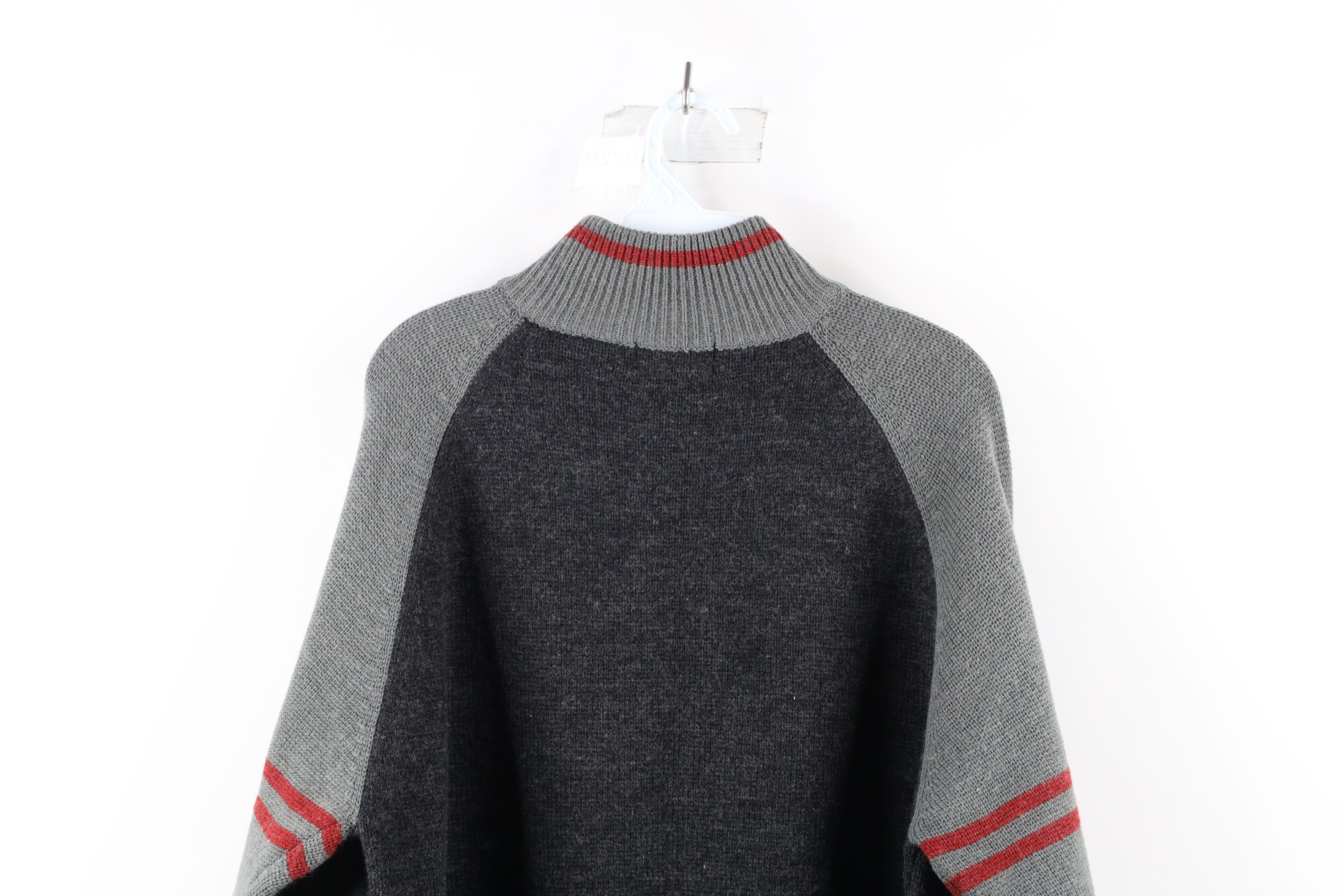 Vintage Vintage 90s Streetwear Striped Full Zip Cardigan Sweater Size US L / EU 52-54 / 3 - 6 Thumbnail