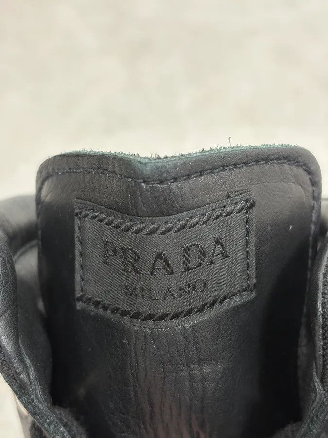 Prada SS2000 Prada Black Leather Ankle Metallic Boots Size US 8 / IT 38 - 9 Thumbnail