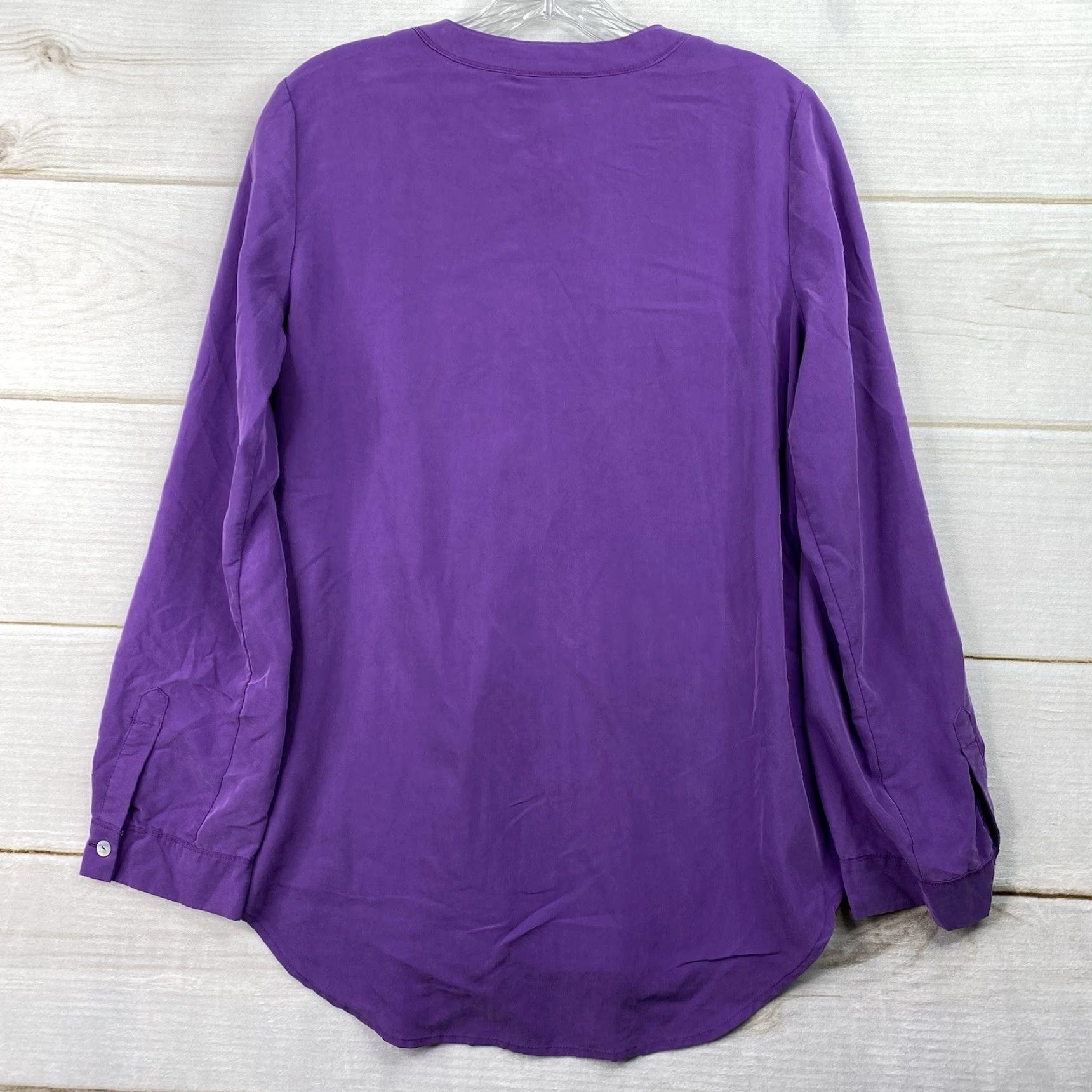 Vintage Chico's Womens Blouse Shirt S Purple Roll Tab Sleeve Button Up Modal Flowy Soft Vintage: No Size S / US 4 / IT 40 - 8 Thumbnail