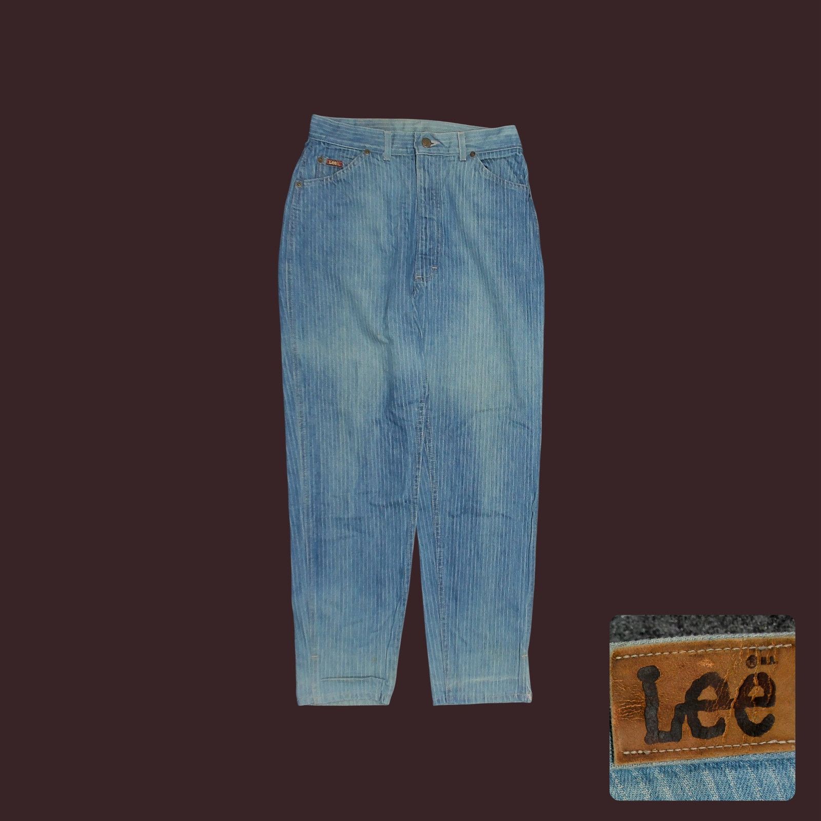 Lee Vintage 1970s Lee Riders Pinstripe Bareback High Rise Denim Size 30" / US 8 / IT 44 - 1 Thumbnail