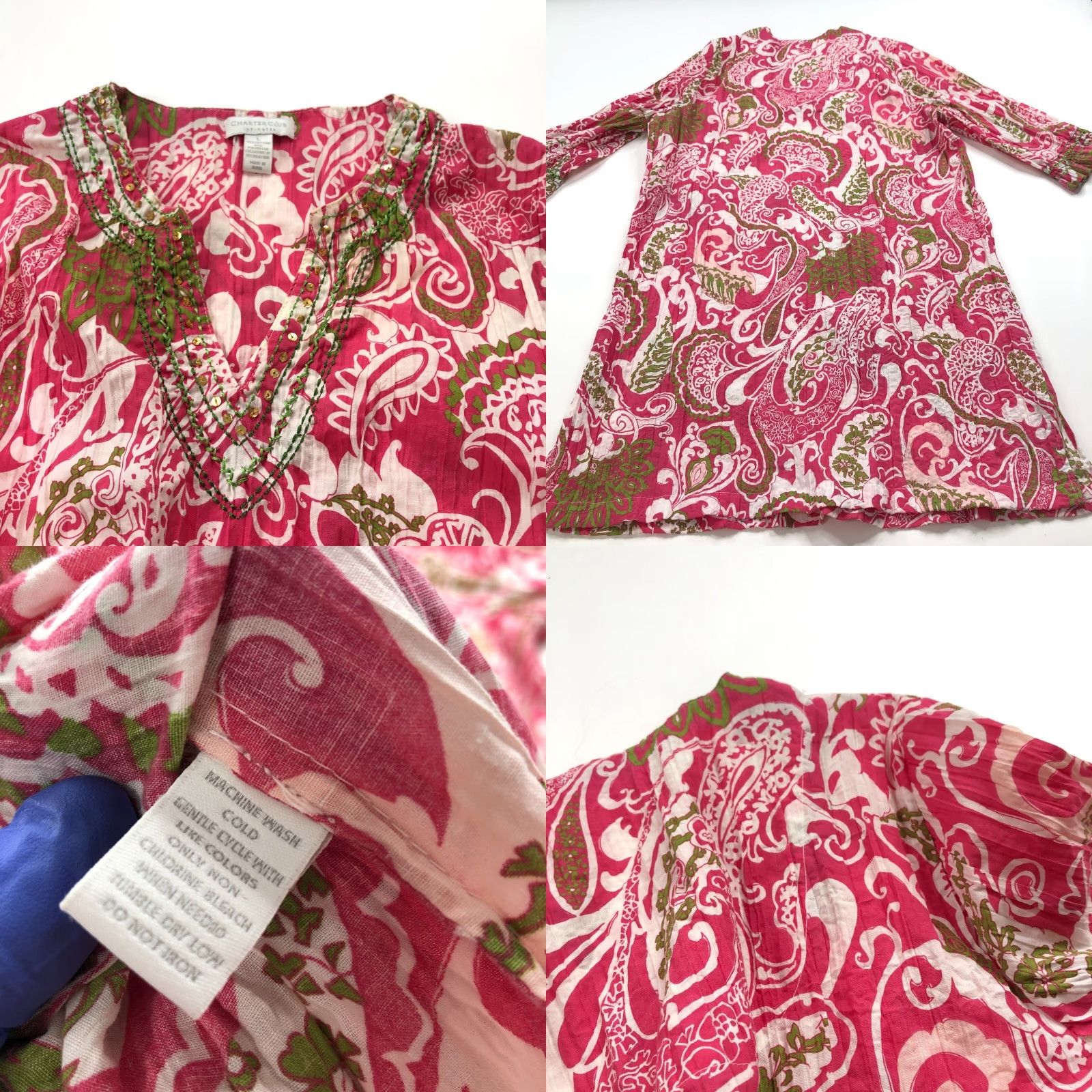 Charter Club Charter Club Dress A-Line Sleeveless V-Neck Pink Knit Casual Short Above Knee Women L Regular XS? No, L Size L / US 10 / IT 46 - 8 Thumbnail