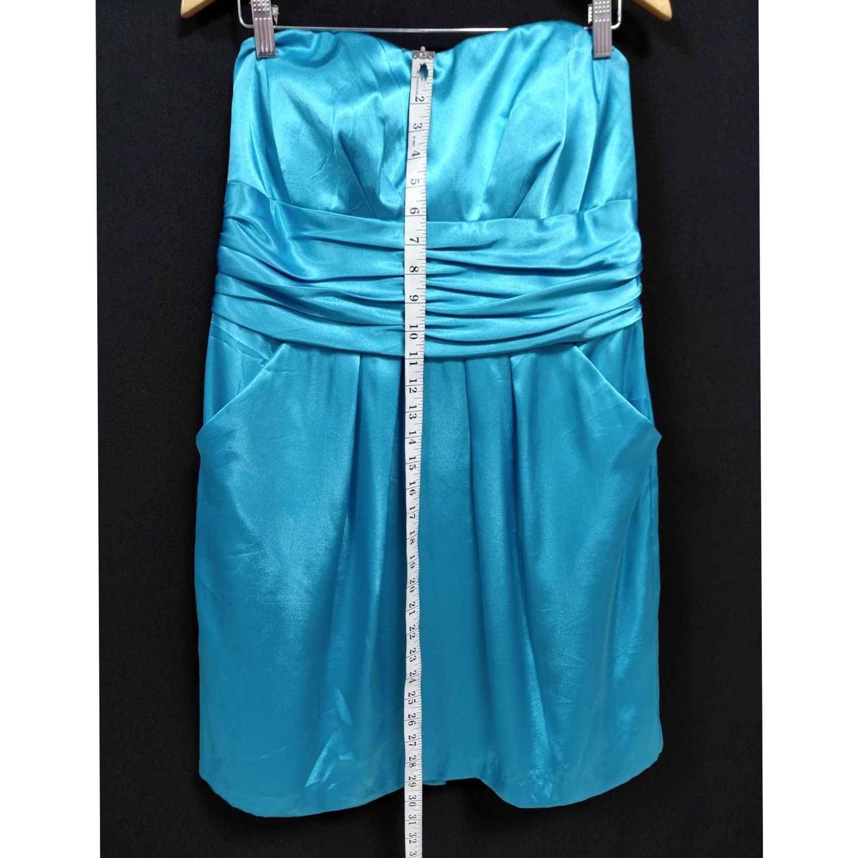 Vintage David's Bridal Blue Strapless Dress Solid Sleeveless Size 14 Size XL / US 12-14 / IT 48-50 - 7 Thumbnail