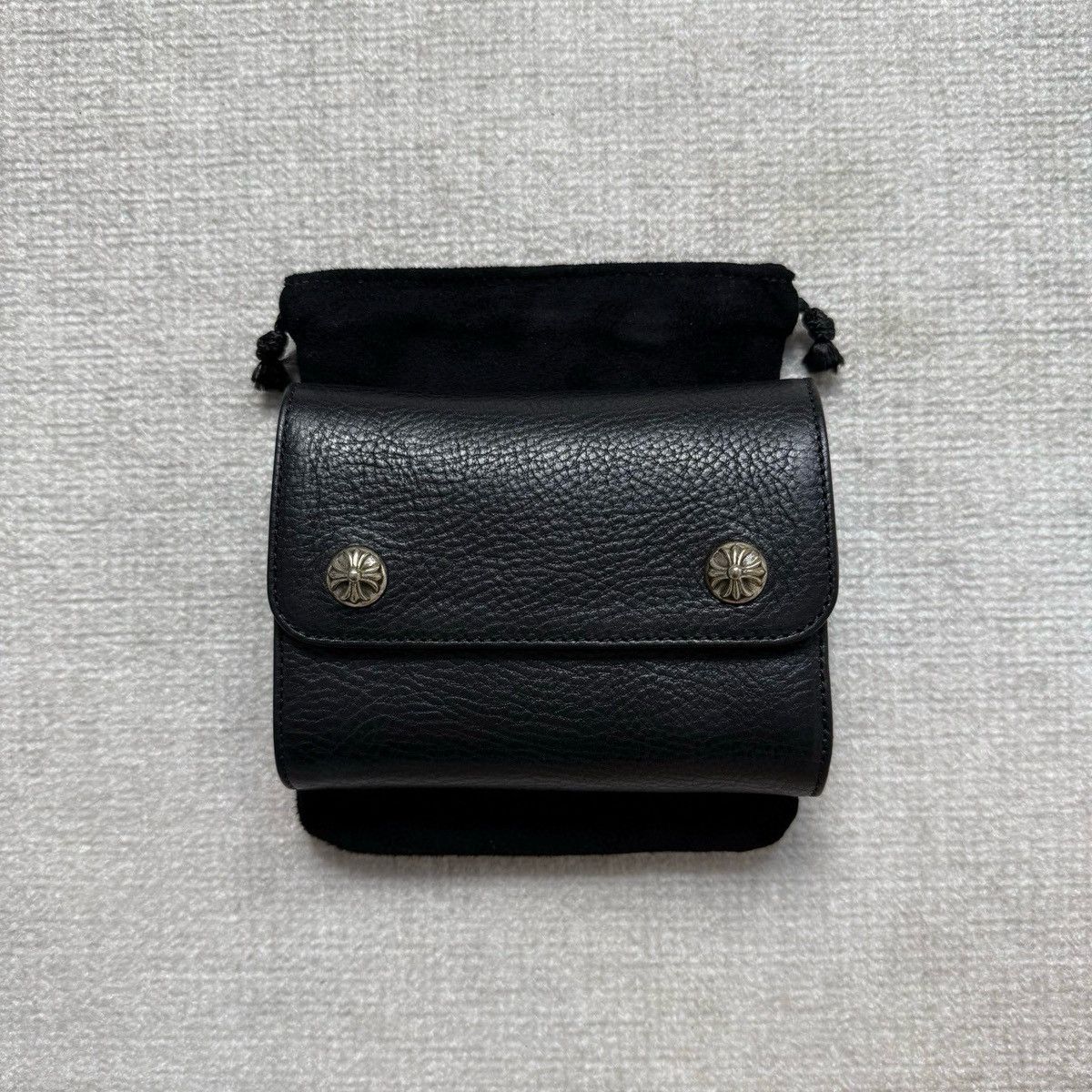 Chrome Hearts Chrome hearts mini pouch with clip chain wallet