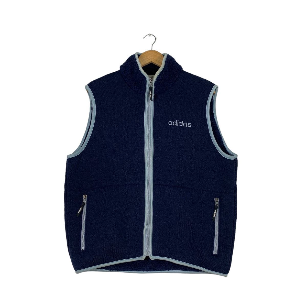 Adidas 90's ADIDAS Embroidery Logo Deep Pile Fleece Vest #1156-C53 Size US L / EU 52-54 / 3 - 3 Thumbnail