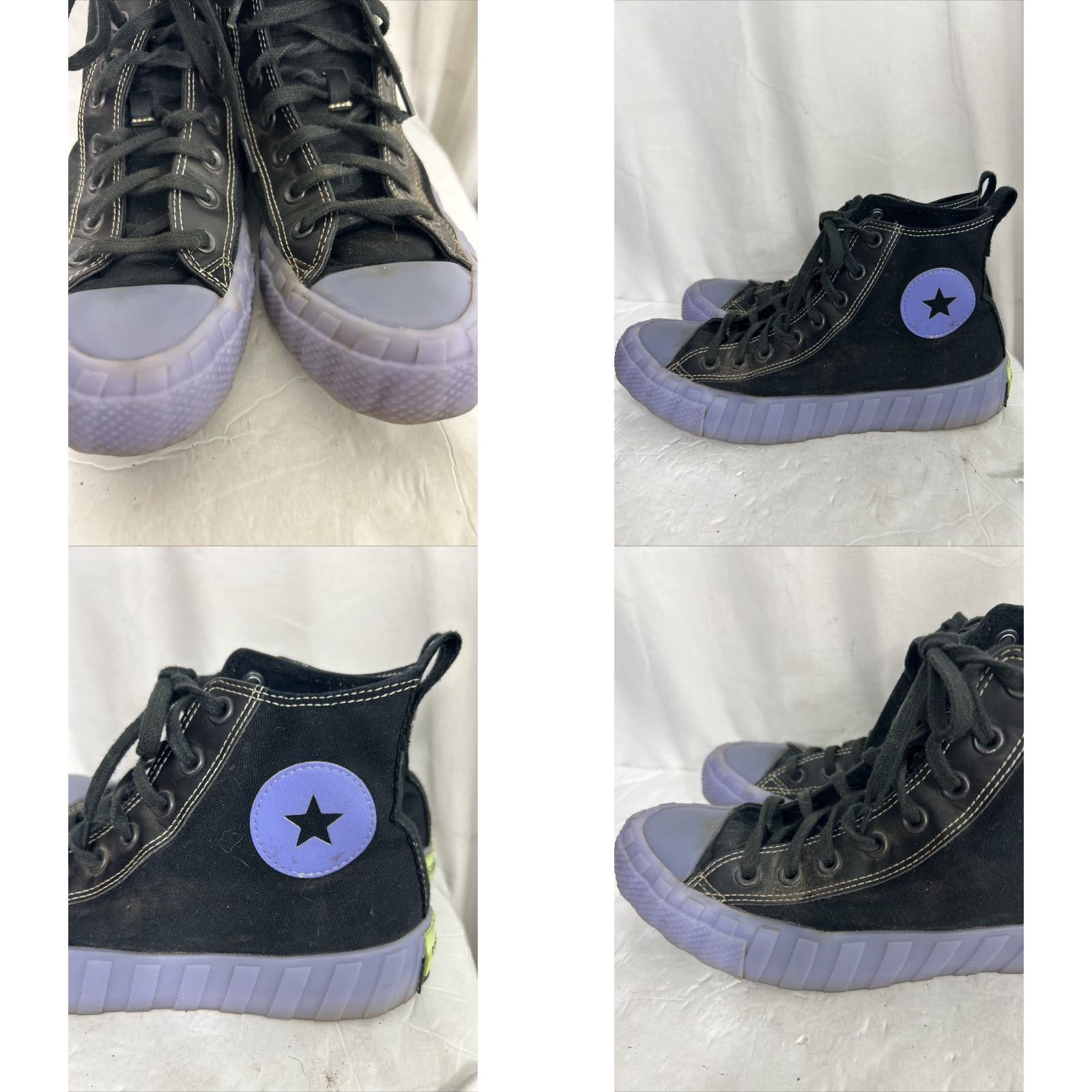 Converse VINTAGE Converse Chuck Taylor Hi Top BLACK 3D Night Womens 10 Shoes Sneakers High Top Mens/ Womens Size M / US 6-8 / IT 42-44 - 8 Thumbnail