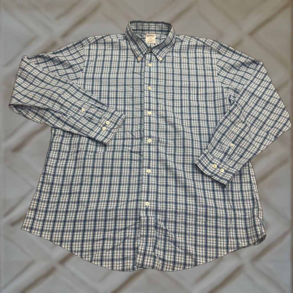 Brooks Brothers VINTAGE Brooks Brothers 1818 Regent Polo Shirt Mens XL Blue Plaid Button-Down Non-Iron Classic Shirt Mens XL Blue Plaid Size US XL / EU 56 / 4 - 1 Thumbnail