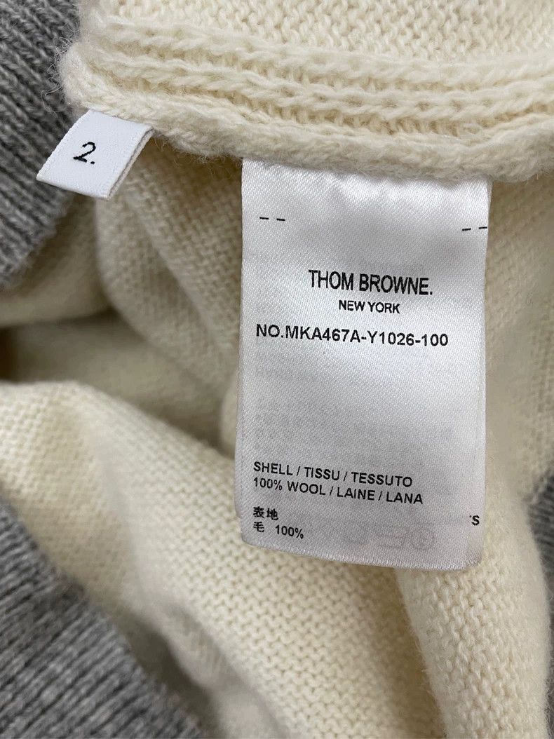 Thom Browne Thom browne Beige four-striped wool sweater 2504-Nextarrow Size US M / EU 48-50 / 2 - 6 Thumbnail
