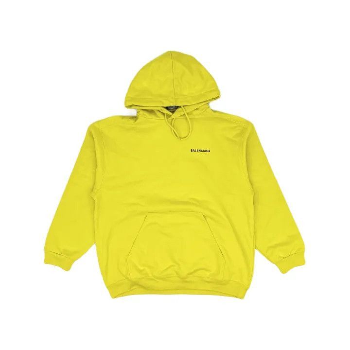 Balenciaga Balenciaga Balenciaga SS21 Logo Drawstring Hoodie in Yello Size US S / EU 44-46 / 1 - 2 Thumbnail