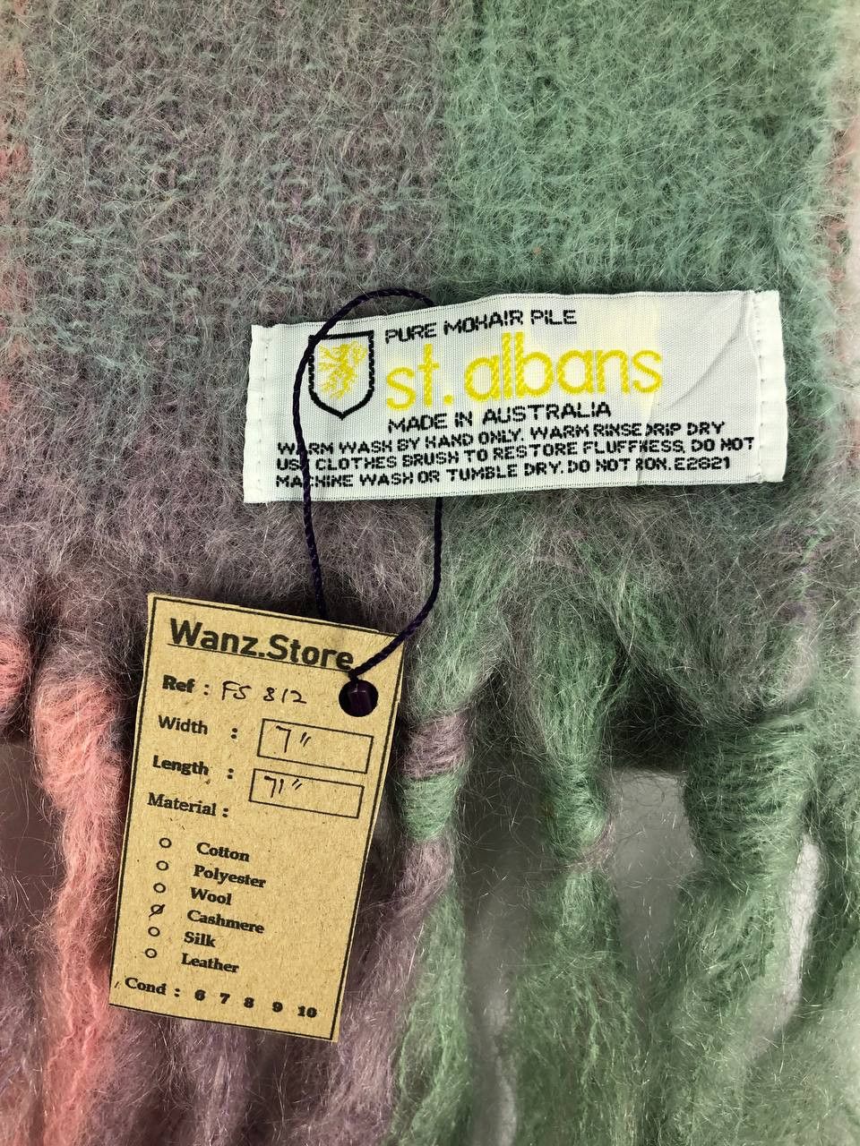 Vintage St Albans Pure Mohair Scarf / Muffler / Neckwear FS312 Size ONE SIZE - 4 Thumbnail