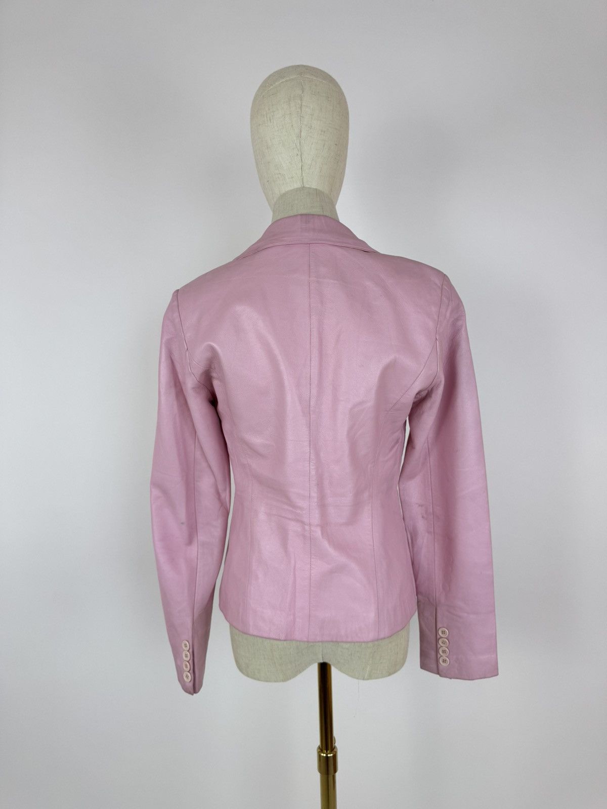 Other ROSSODISERA Pink Leather Jacket Barbie Style Blazer Barbie Size M / US 6-8 / IT 42-44 - 2 Thumbnail