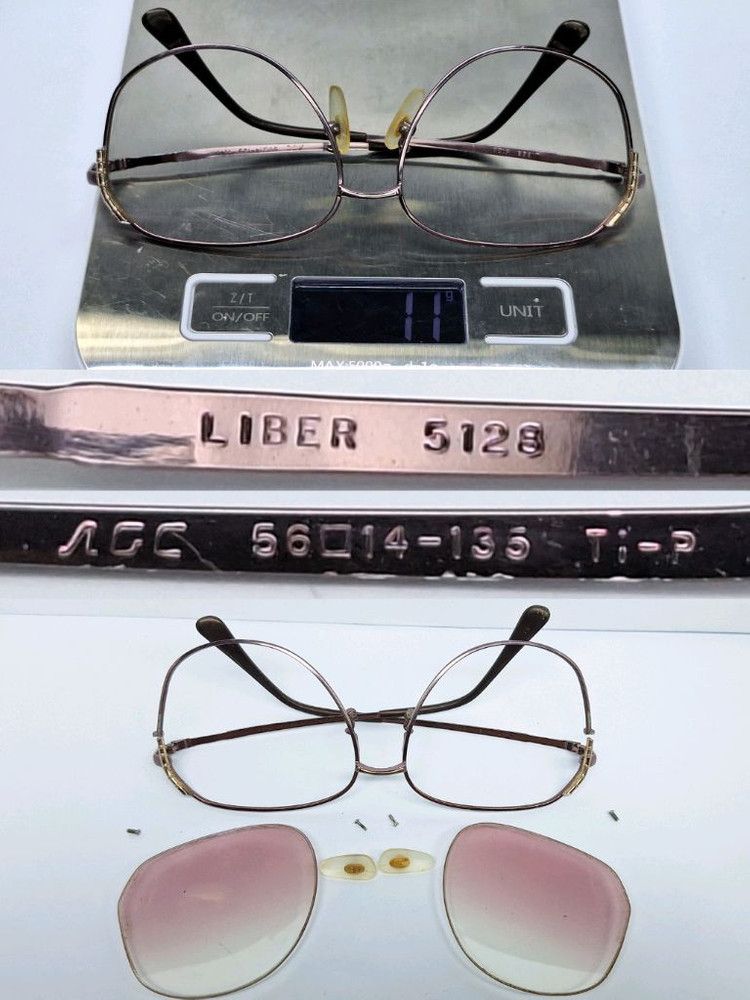 Other Vintage LIBER 5128 Titanium Glasses Frame Jewelry Hinge 11g Size ONE SIZE - 2 Thumbnail