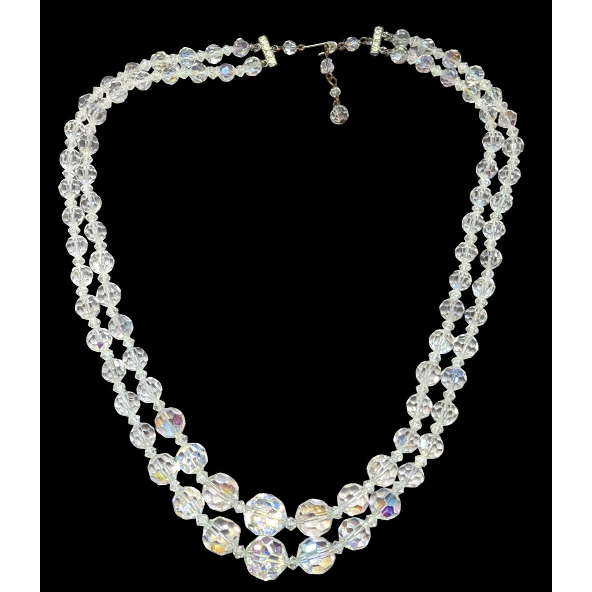 Other Vintage Glam Aurora Borealis Faceted Crystal Glass Necklace Size ONE SIZE - 1 Thumbnail