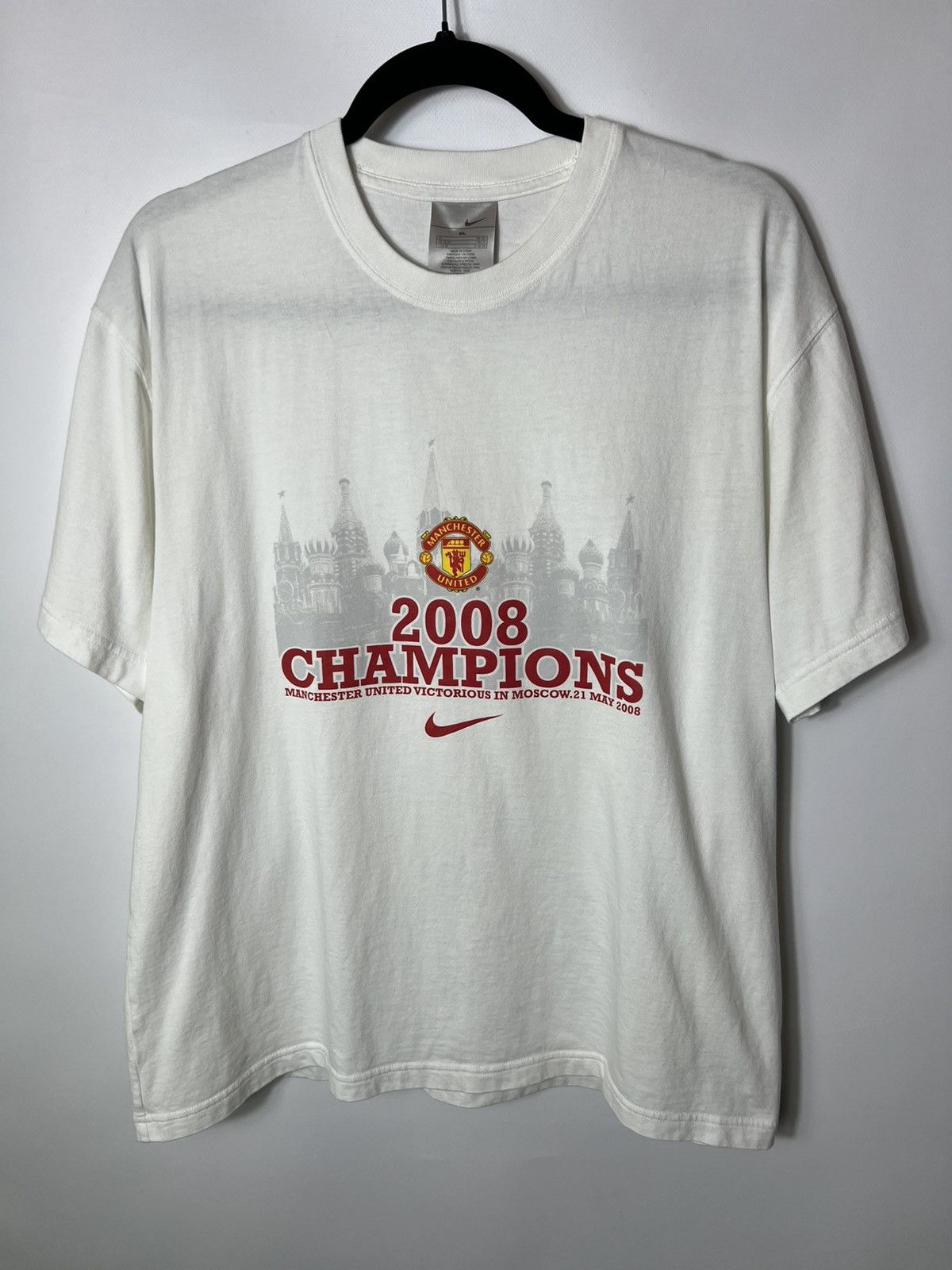 Nike MANCHESTER UNITED 2008 FOOTBALL COTTON TEE SHIRT JERSEY NIKE Size US XL / EU 56 / 4 - 1 Thumbnail