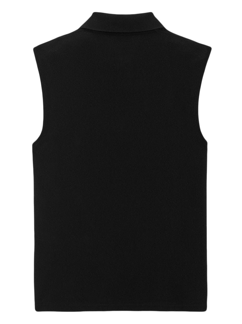 Saint Laurent Paris o1s1wg110325 775377 Cassandre Polo Tank Top Piqué in Black Size US XL / EU 56 / 4 - 2 Thumbnail