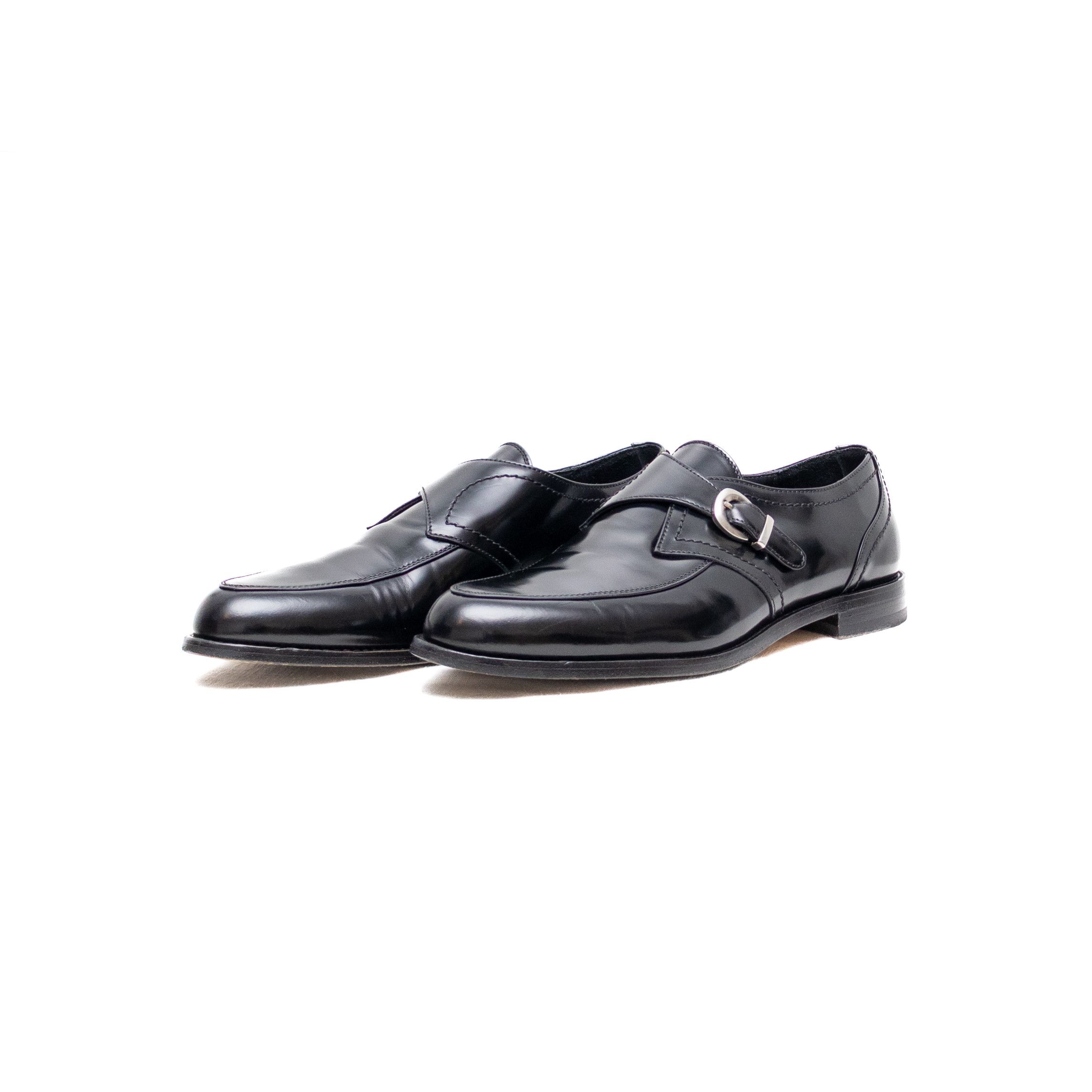 ALESSANDRO VASINI Alessandro Vasini Men’s Black Leather Monk Strap Shoes US 8 Size US 8 / EU 41 - 1 Thumbnail
