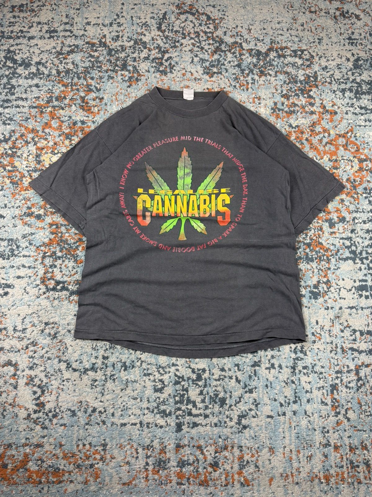 Vintage Vintage 90s Legalize Cannabis weed marihuana graphic tee Size US XL / EU 56 / 4 - 1 Thumbnail