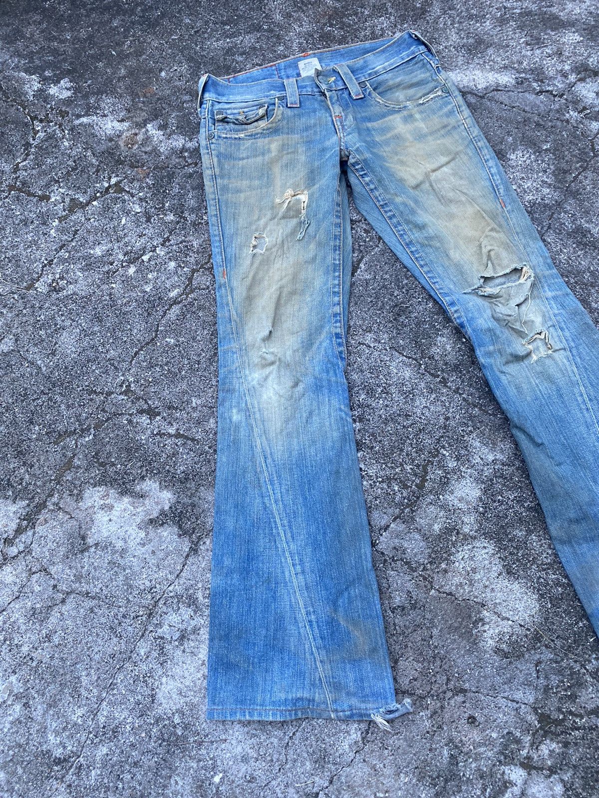 True Religion True Religion Dirty Rusty Distressed Denim Size US 30 / EU 46 - 3 Thumbnail