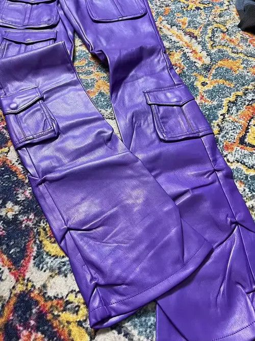 Jean Fujisaki x Emiko Pu Leather Cargo Pants Size US 34 / EU 50 - 2 Thumbnail