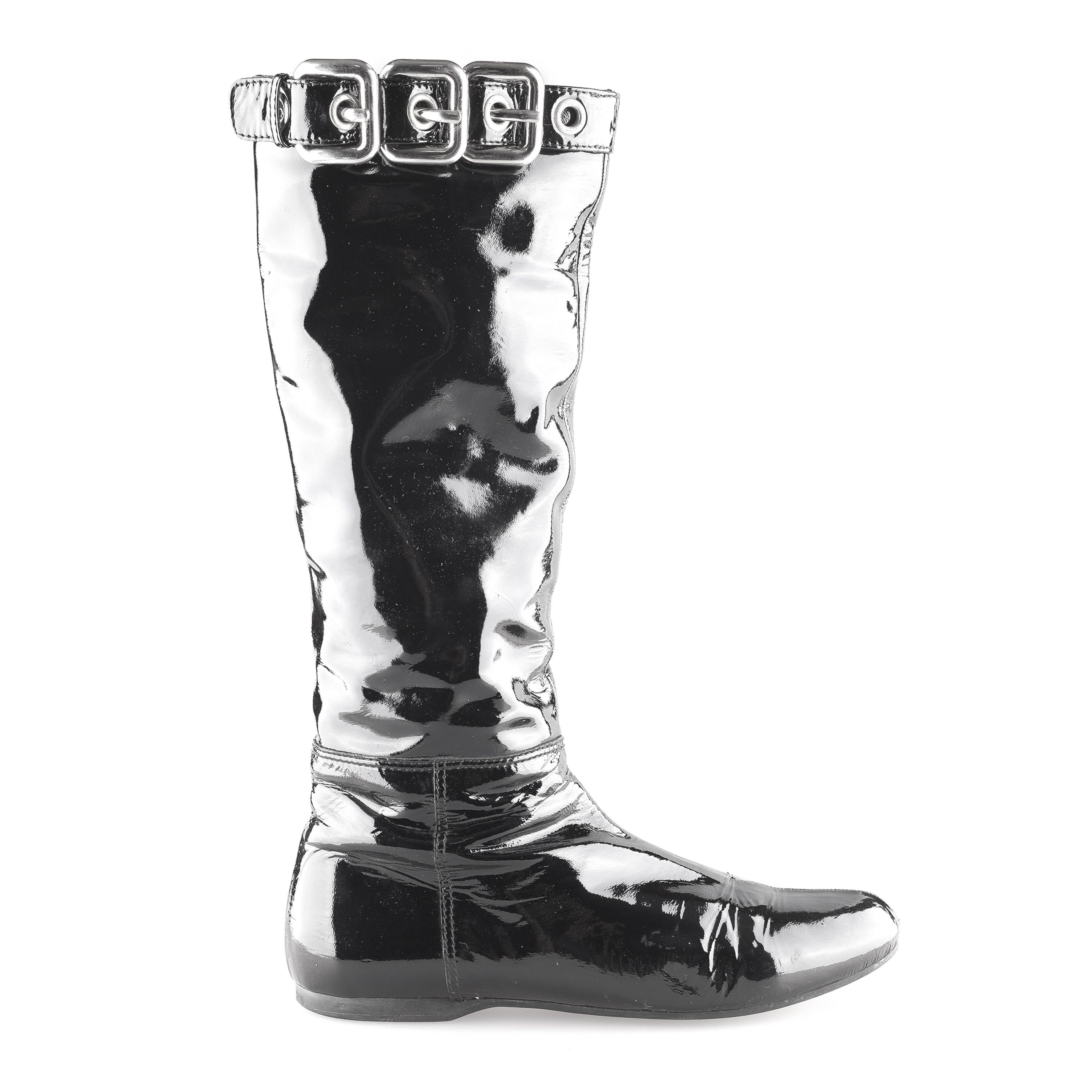Miu Miu Miu Miu Black Patent Leather Vintage Buckle Boots (37 EU) Size US 6 / IT 36 - 2 Thumbnail