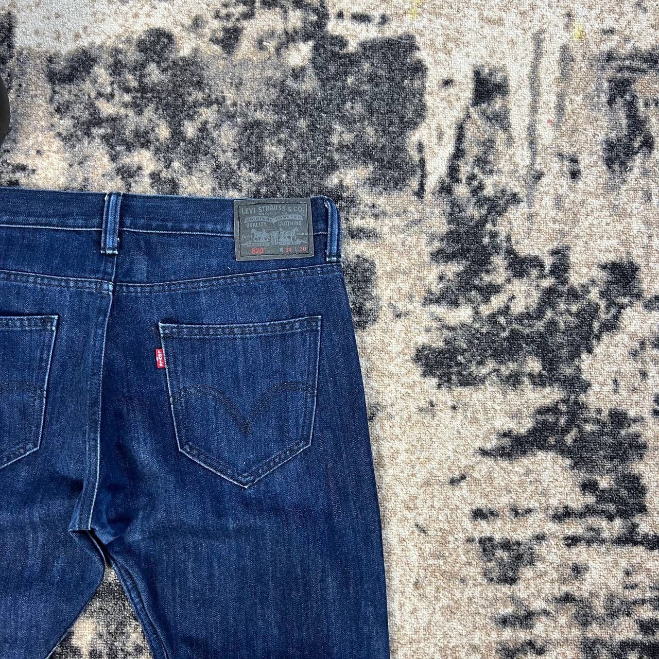 Levi's 520 Levis Vintage Y2K Deep Blue Denim Jeans Size US 34 / EU 50 - 3 Thumbnail