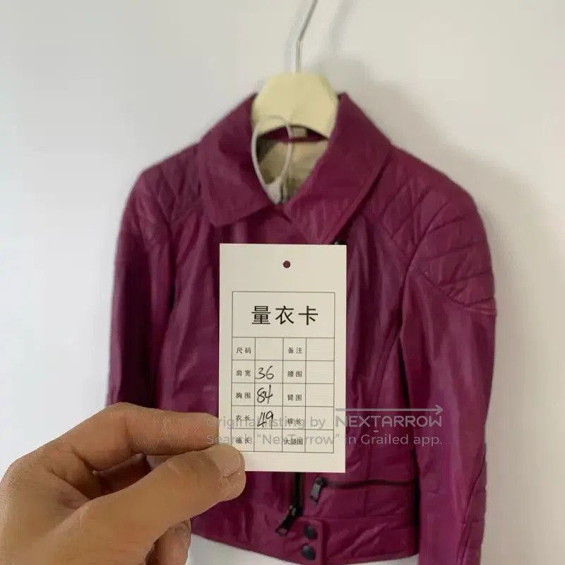 Burberry Burberry Pink Leather Women's Jacket. Size XXS / US 00 / IT 34 - 6 Thumbnail