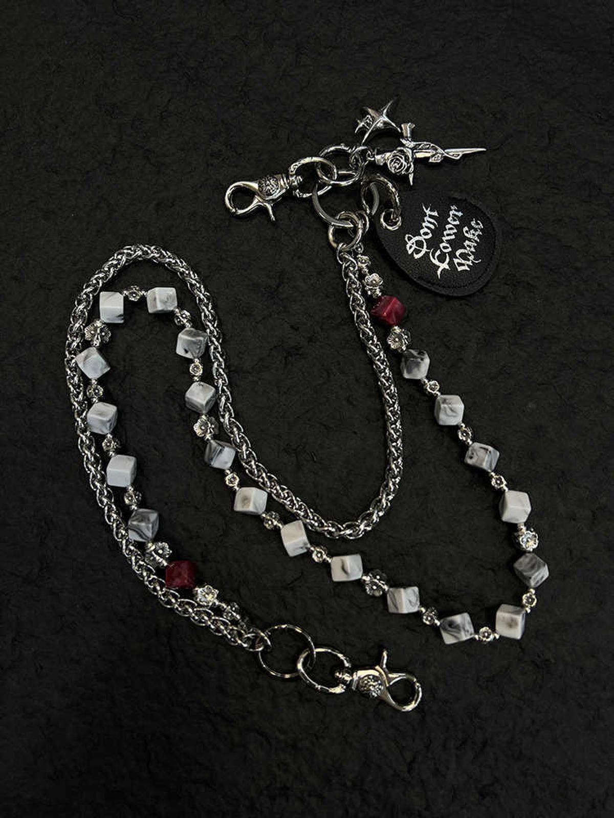 Jewelry Acrylic Cube Double Layer Wallet Chain Size ONE SIZE - 3 Thumbnail