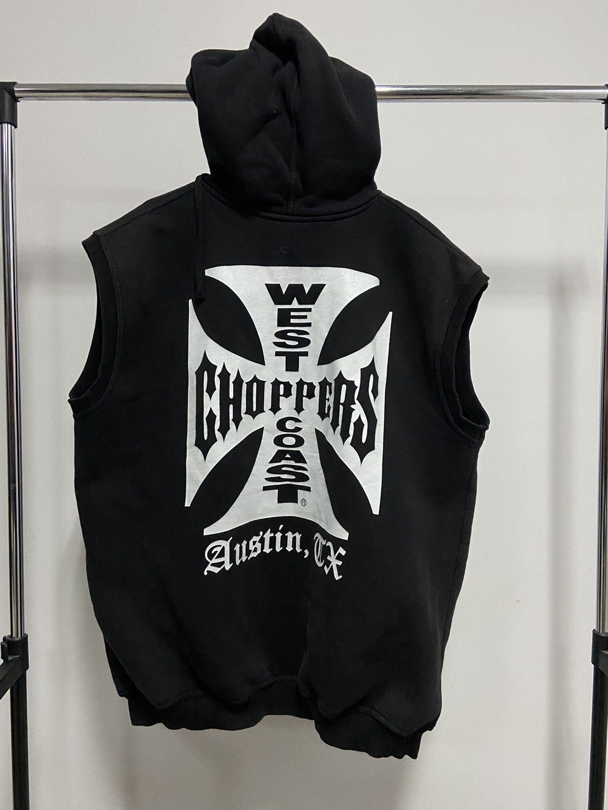 Vintage × West Coast Choppers Choppers Austin zip vest hood big logo sleeveless Size US XXL / EU 58 / 5 - 1 Thumbnail