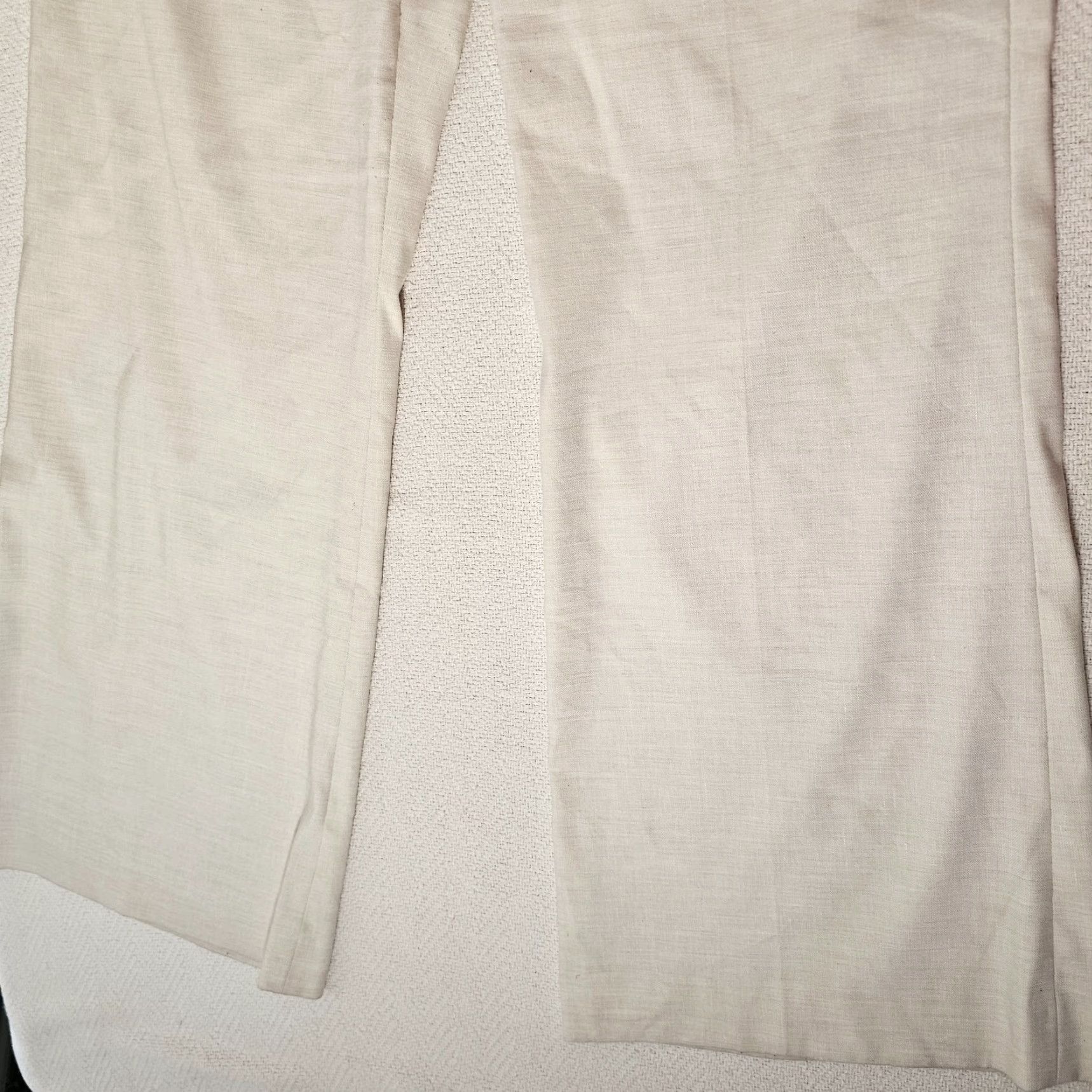 Vintage Antonio Melani Women’s Pants Linen Blend Beige 14 Regular High Rise Twill Flat Front Pockets Dress Workwear Casual Formal Trousers Size 36" / US 14 / IT 50 - 2 Thumbnail