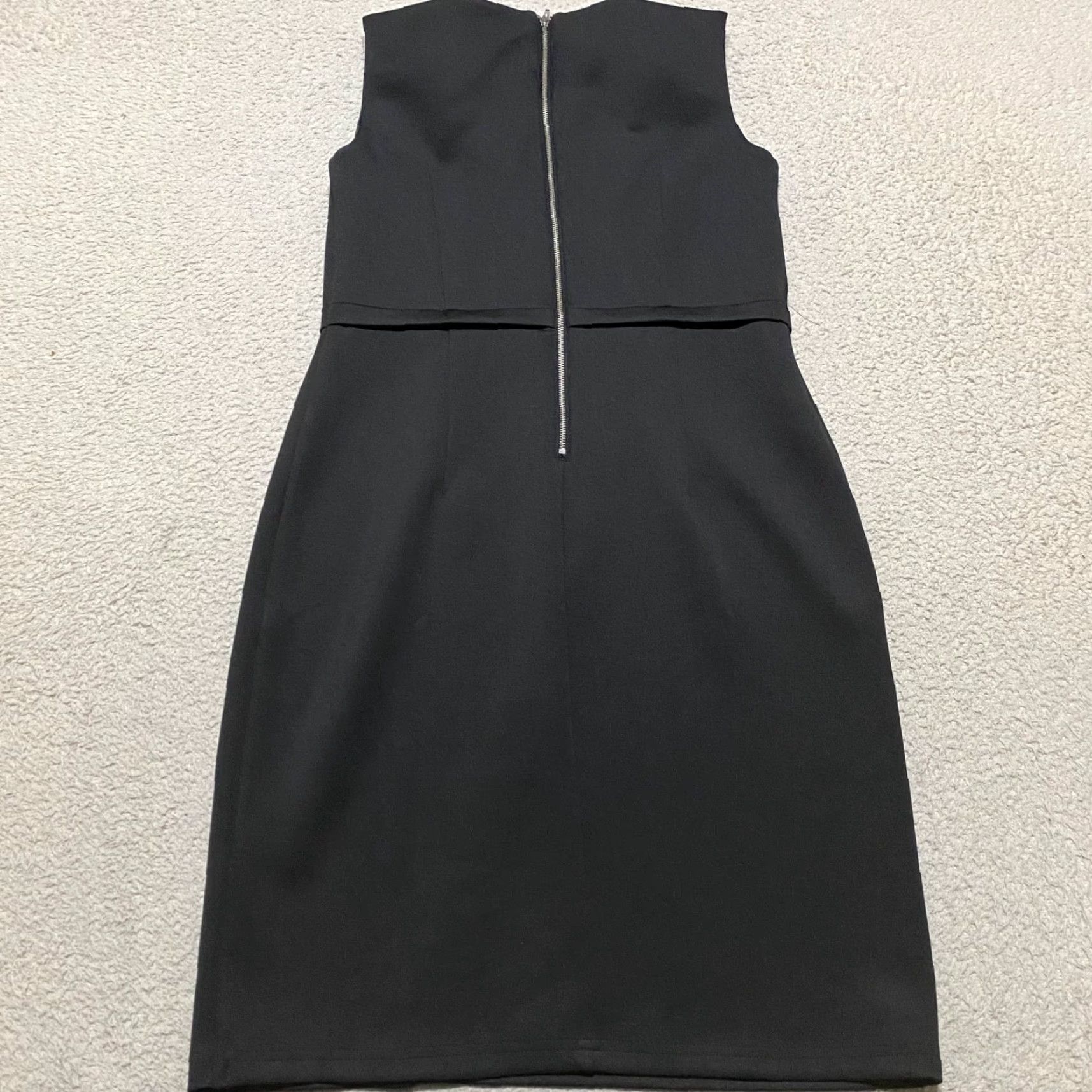 Apt. 9 Apt. 9 Dress Womens 6 Black Bodycon Sheath Sleeveless Round Neck Zip NWT Vintage No Size M / US 6-8 / IT 42-44 - 2 Thumbnail