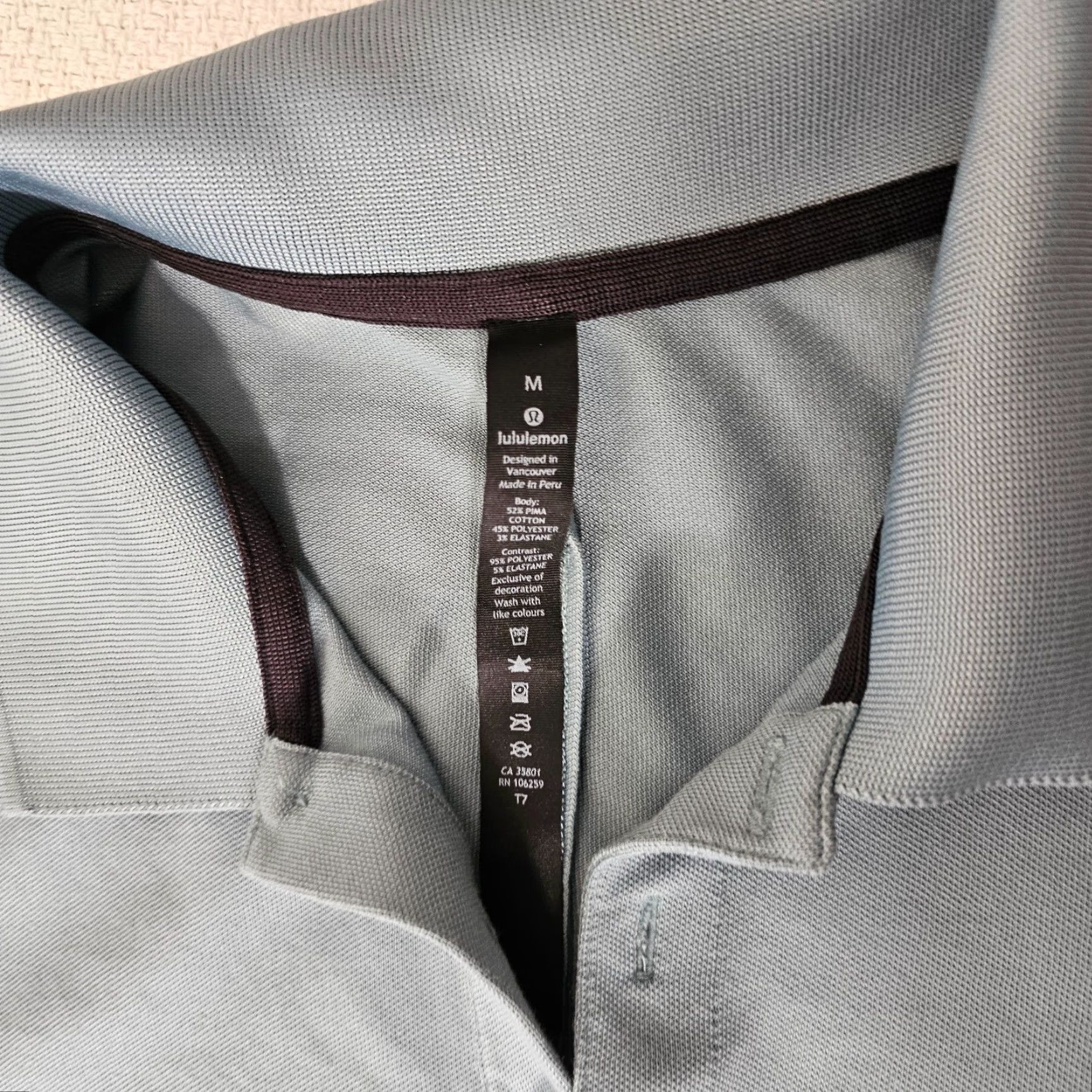 Lululemon Lululemon Men's Polo Shirt Short Sleeve Slim Fit Casual Knit Golf Blue M Size US M / EU 48-50 / 2 - 2 Thumbnail