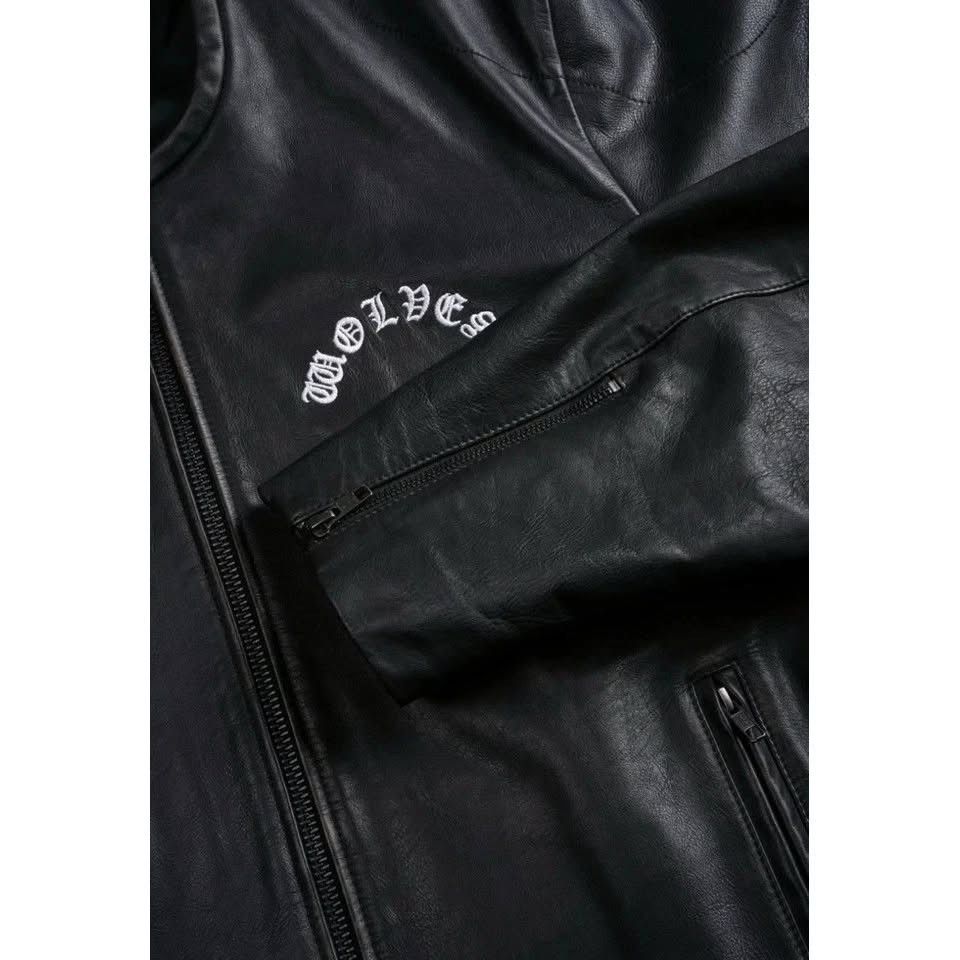 Darc Sport Darc Sport Black Leather Wolves Jacket Motorcycle Biker Size US S / EU 44-46 / 1 - 2 Thumbnail