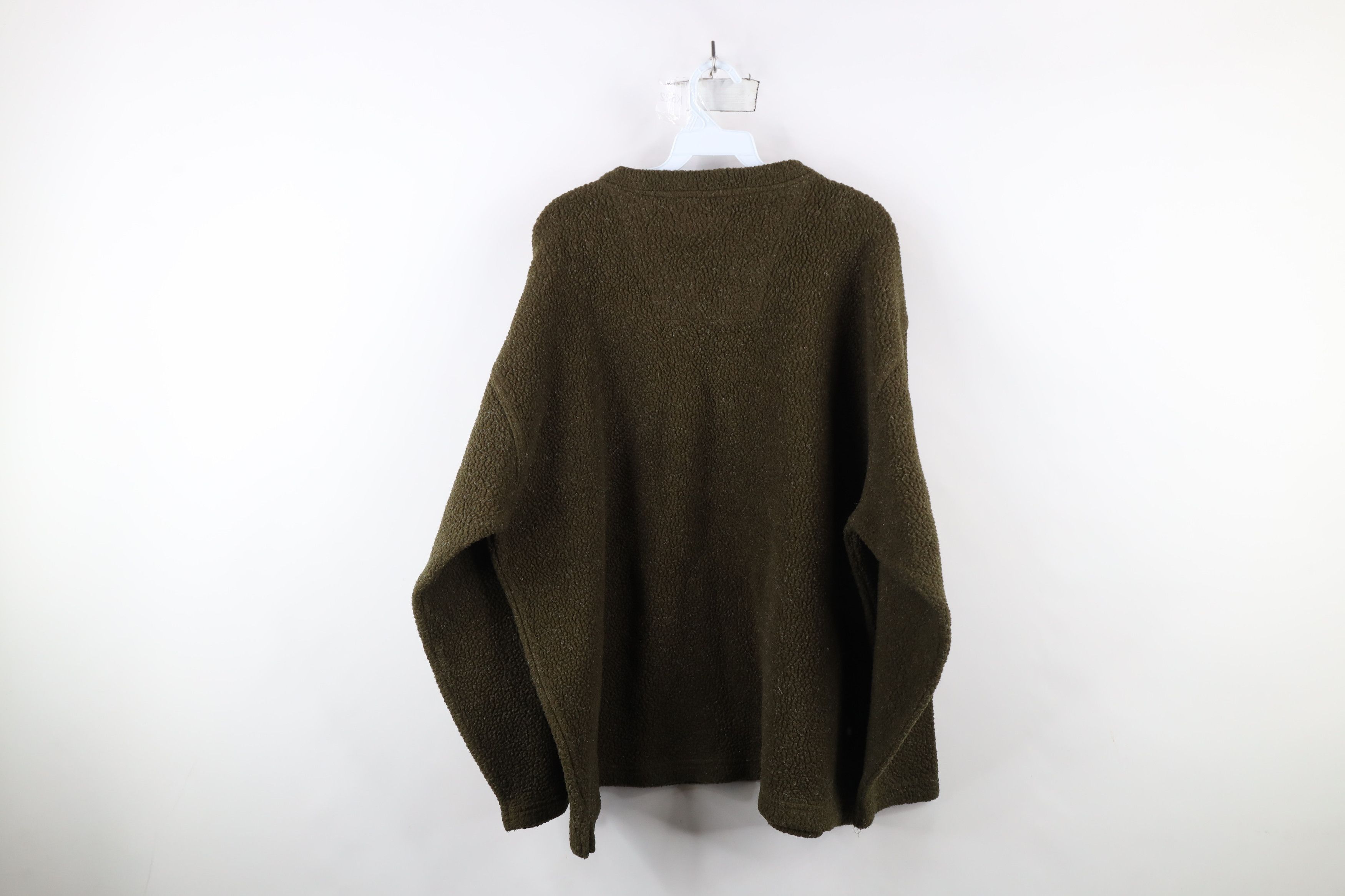 Vintage Vintage 90s Streetwear Blank Deep Pile Fleece V-Neck Sweater Size US L / EU 52-54 / 3 - 6 Thumbnail