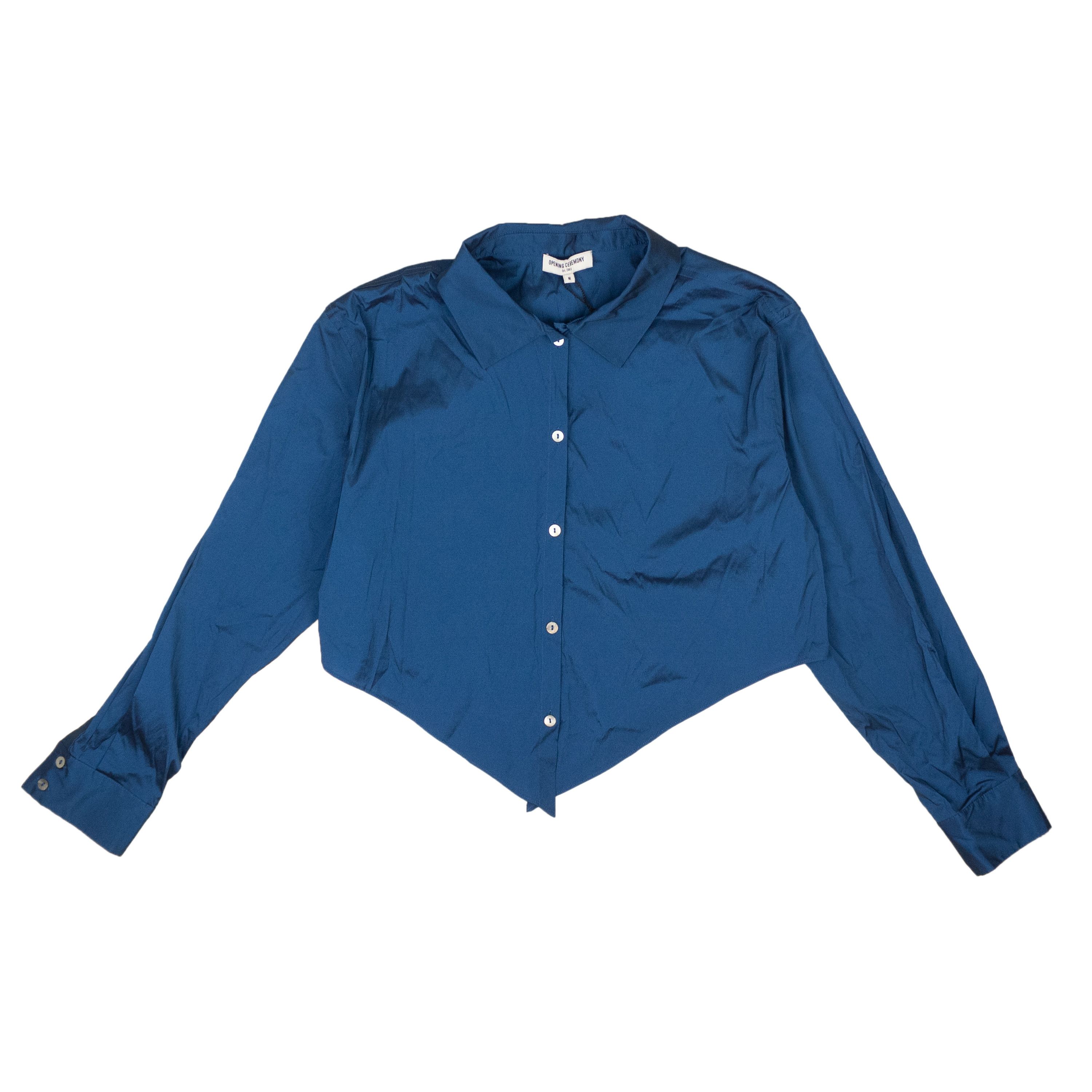 image of Opening Ceremony Navy Blue Stretchy Baby Pointed Blouse Size M, Women's