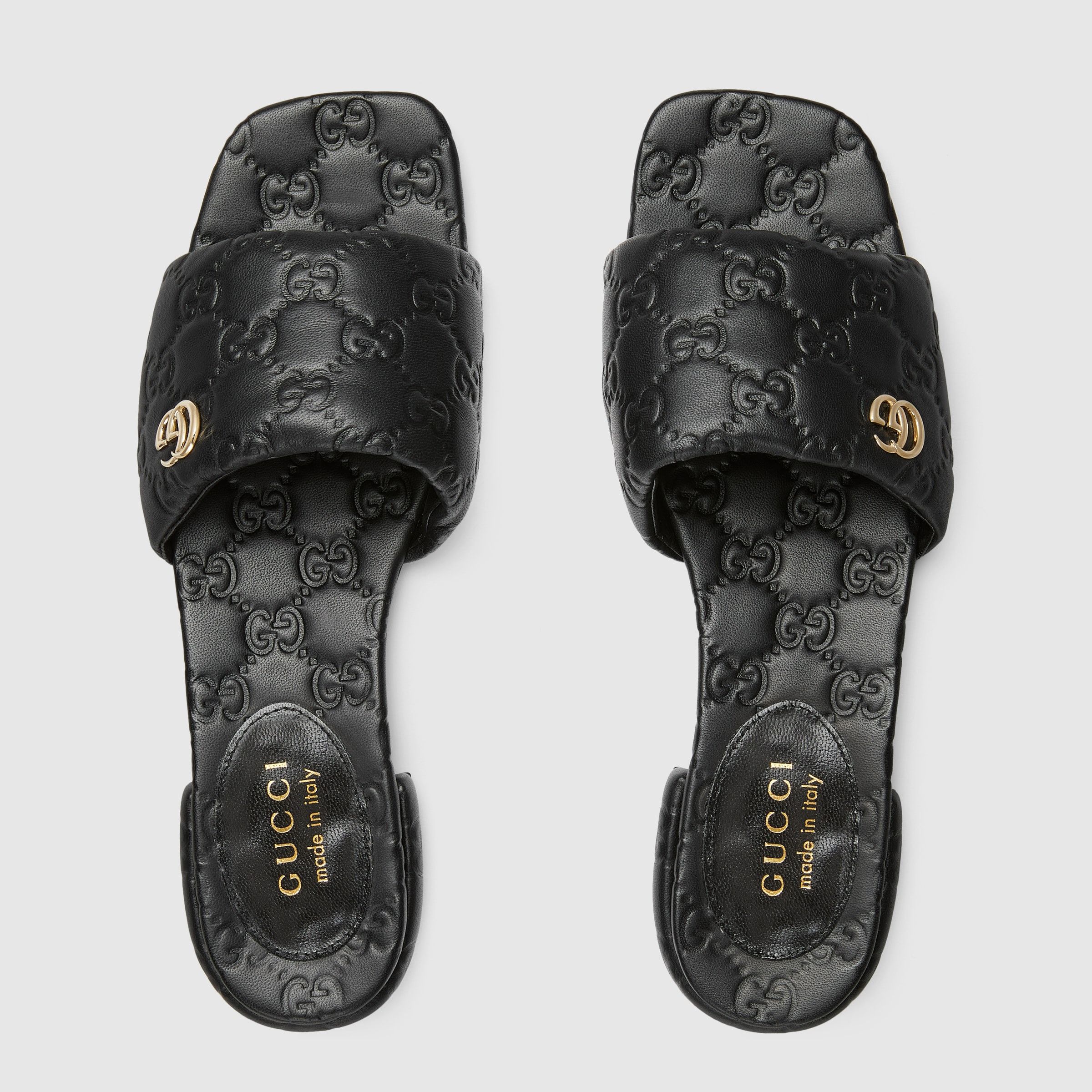 Gucci oc11z1025 Slide Sandals With Double G in Black Size US 6 / IT 36 - 5 Thumbnail