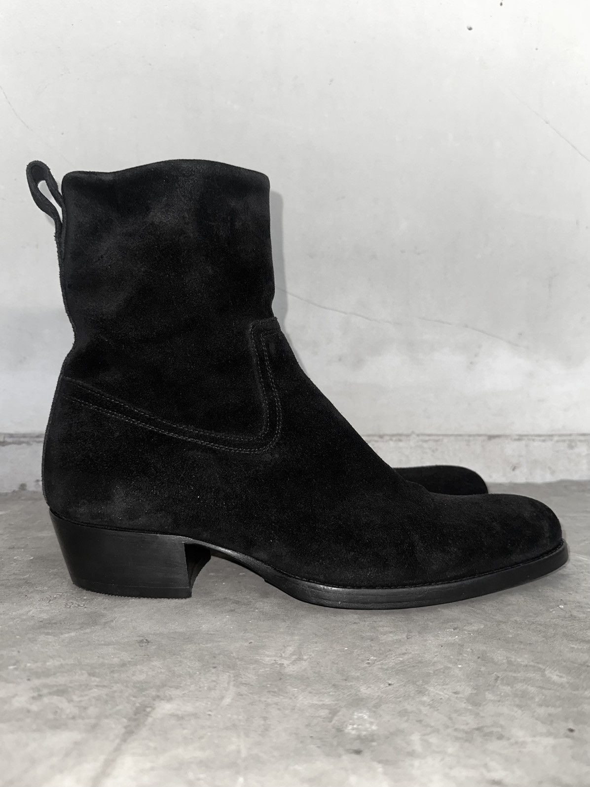 Dior AW05 Dior Homme Black Suede Side Zip Western Boots Size US 11 / EU 44 - 12 Thumbnail