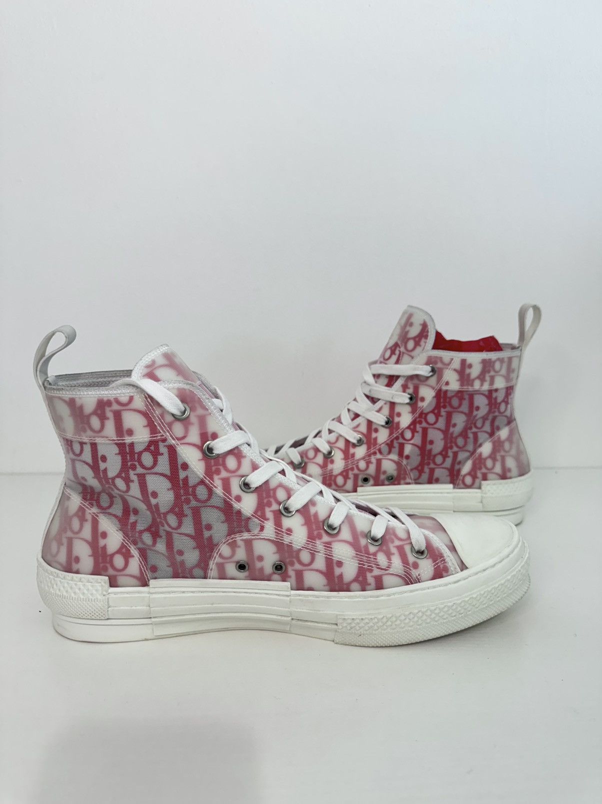 Dior Dior B23 Pink Oblique High-Top Sneakers Sz 11 Size US 11 / EU 44 - 5 Thumbnail