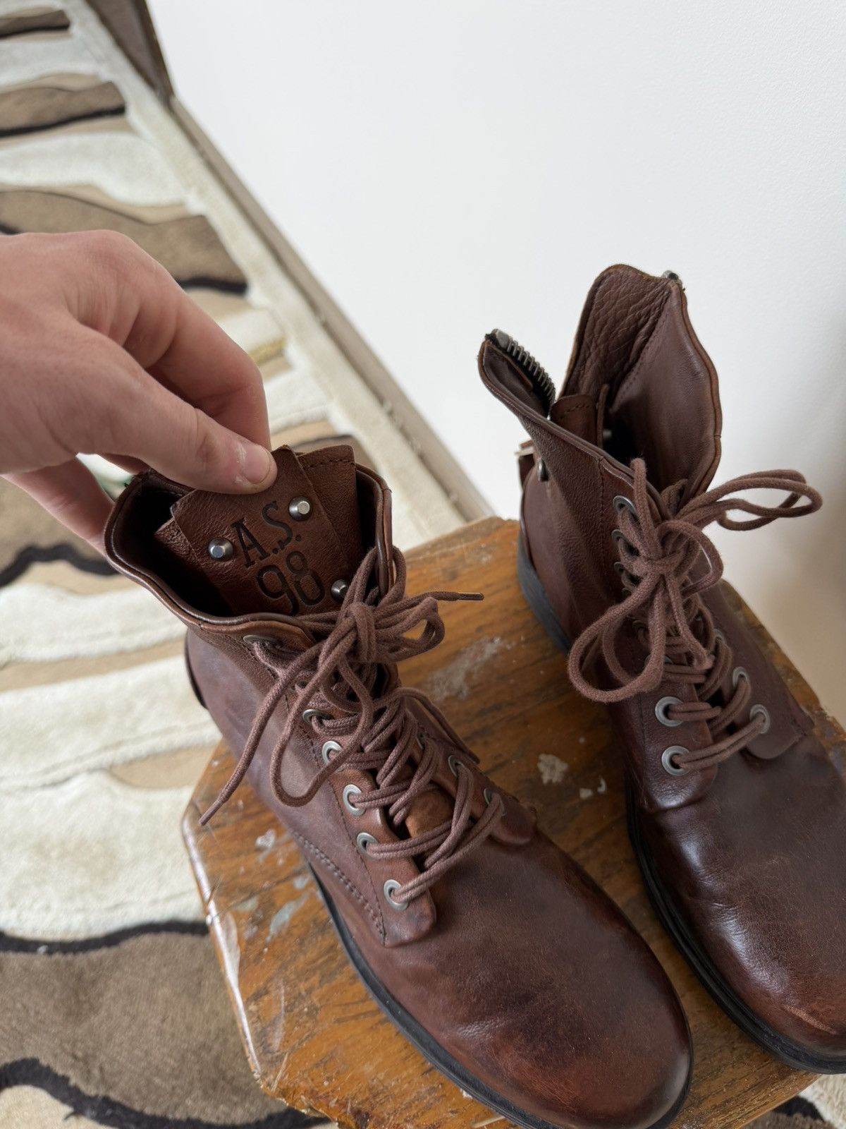 A.S.98 A.S.98 AirStep Guidi Vibe Ankle-Zip Vestern Leather Boots Size US 5.5 / EU 38 - 6 Thumbnail