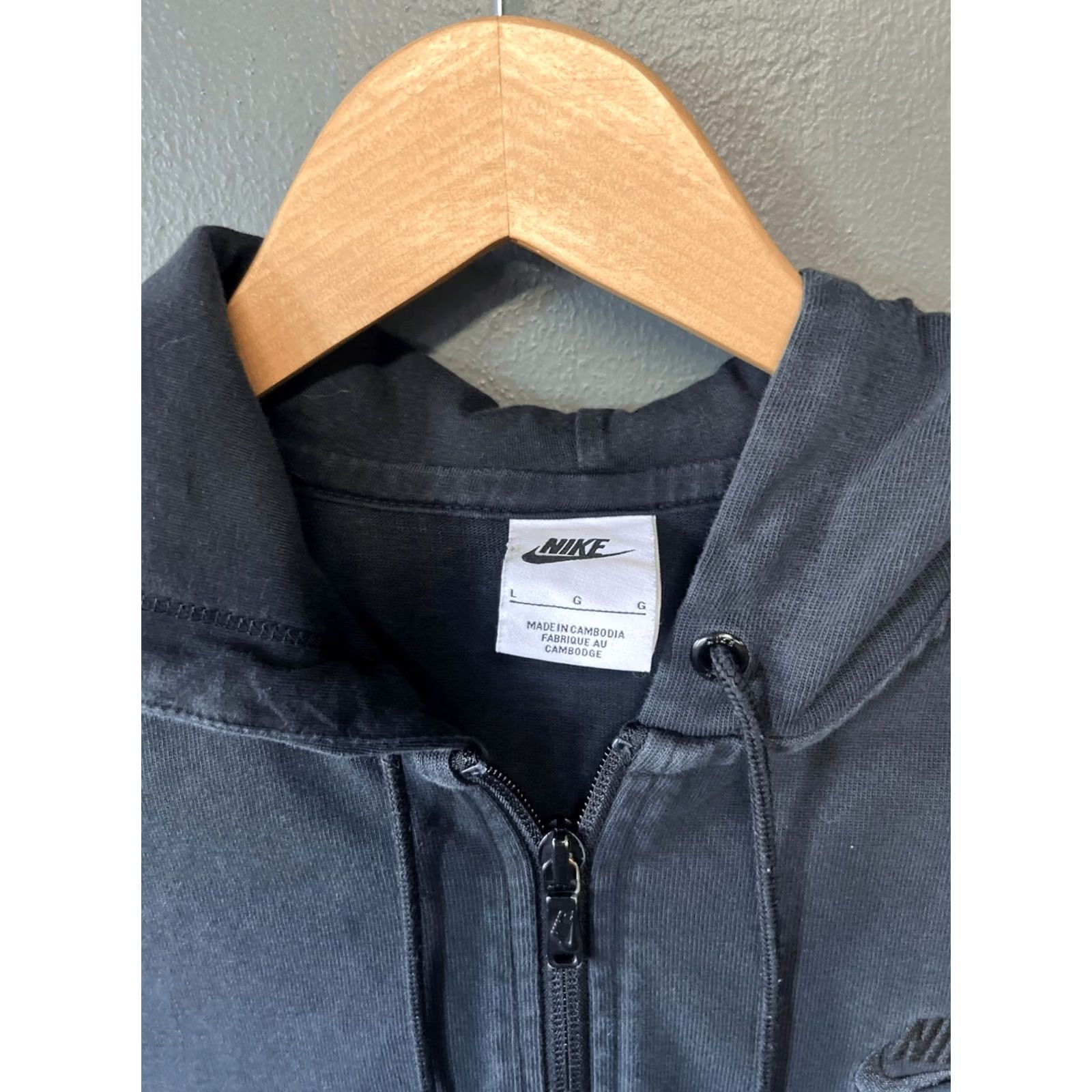Nike Nike Sportswear Hoodie Womens L Black Full Zip Hooded Pockets Casual Activewear Size L / US 10 / IT 46 - 2 Thumbnail