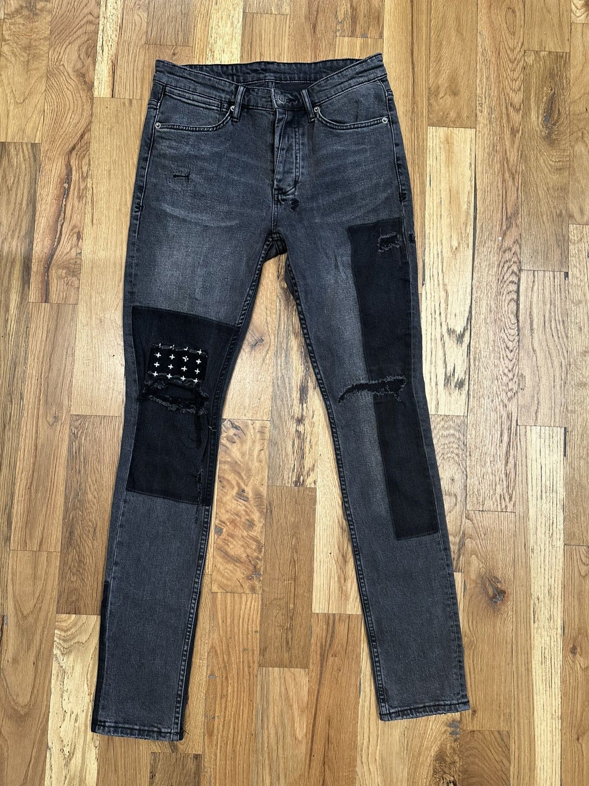 Ksubi Ksubi Black Gray Patched Denim Jeans Size 32 Size US 32 / EU 48 - 1 Thumbnail