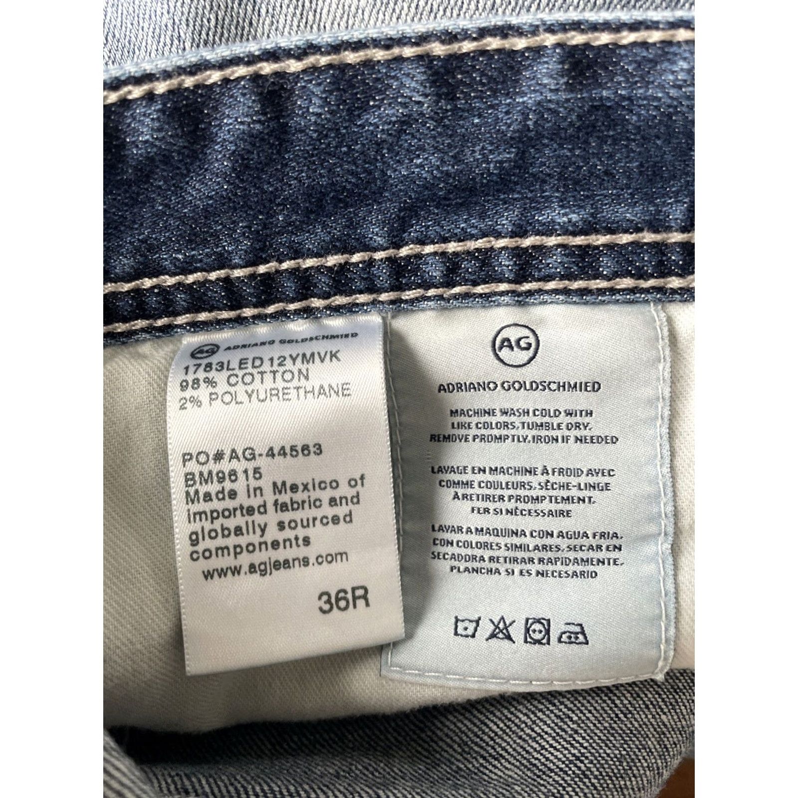 Vintage AG Adriano Goldschmied The Tellis Jeans Mens 36x26 Slim Straight Denim Blue 5-Pocket Smid Stretch Mens Size US 36 / EU 52 - 5 Thumbnail