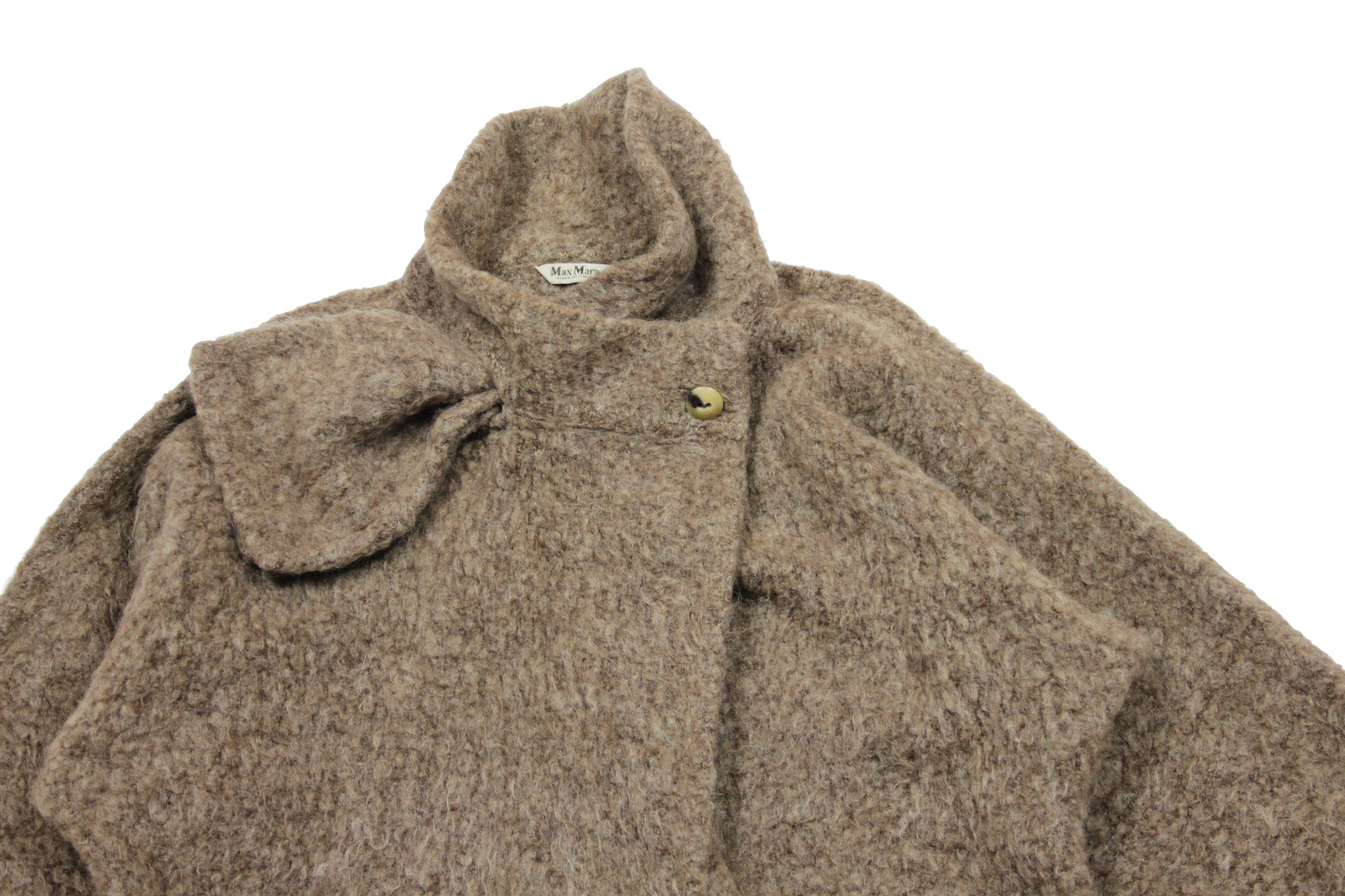 Max Mara 00S Angora Fluffy Y2K Cape Coat Vintage Size M / US 6-8 / IT 42-44 - 3 Thumbnail