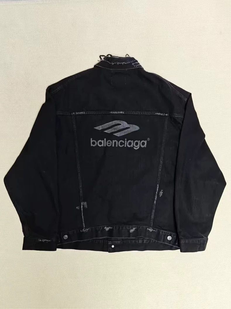 Balenciaga Balenciaga 22fw destroys 3Bsports denim jacket-2506 Size US XXS / EU 40 - 2 Thumbnail