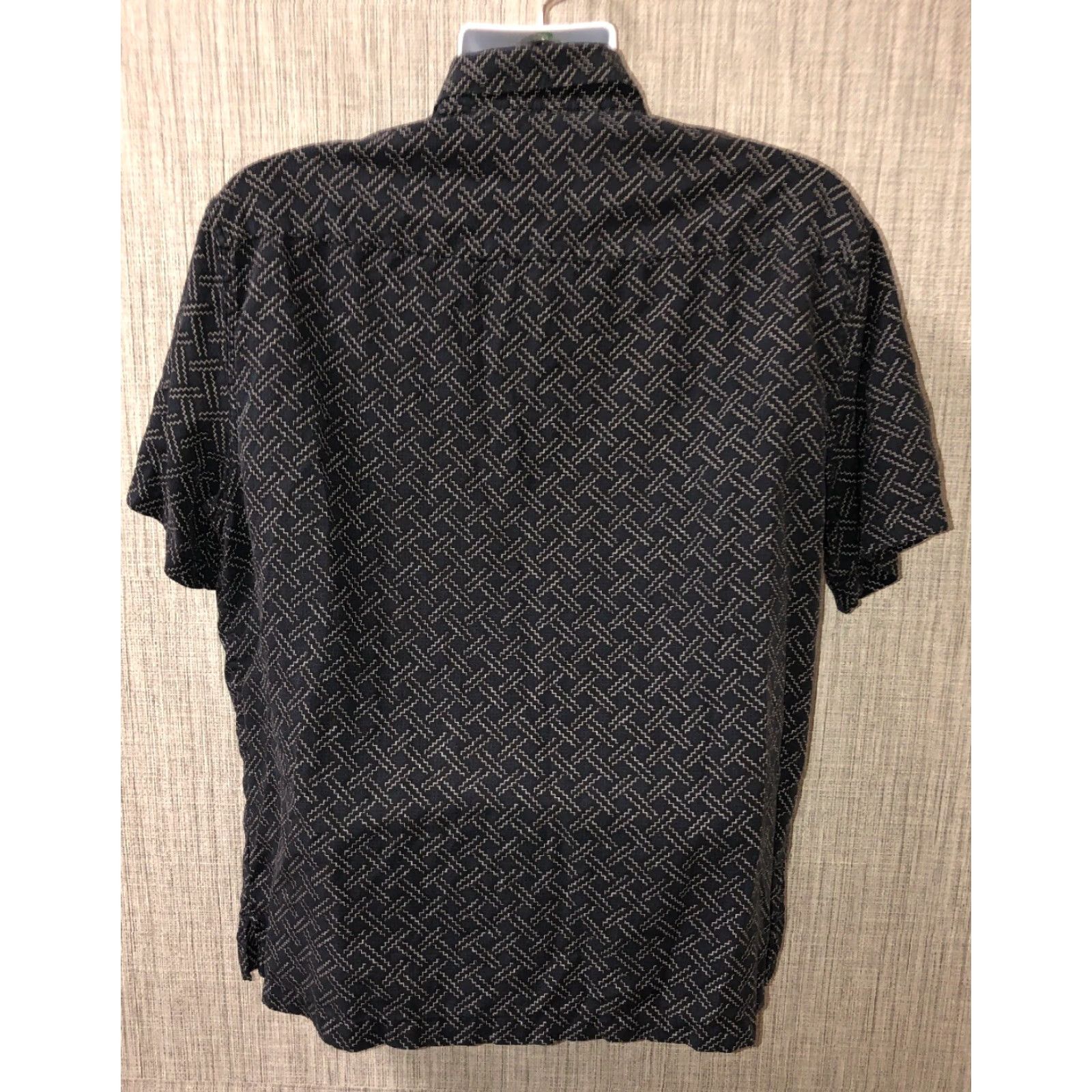 Nat Nast Nat Nast Mens Blue Silk/Cotton Short Sleeve Button Front Shirt L Size US L / EU 52-54 / 3 - 4 Thumbnail