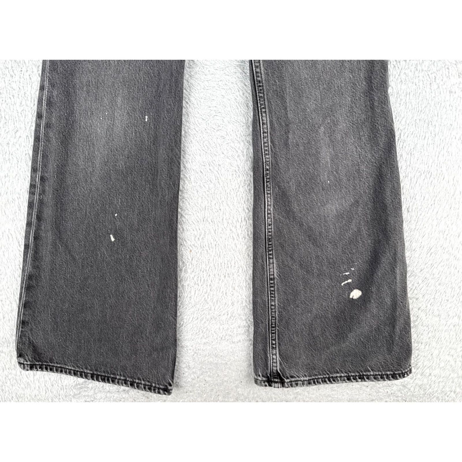 Levi's Levi's Jeans Womens 24 Black Denim Premium 70s High Flare Distressed 24x29 Jeans Size 42" / US 20 - 2 Thumbnail